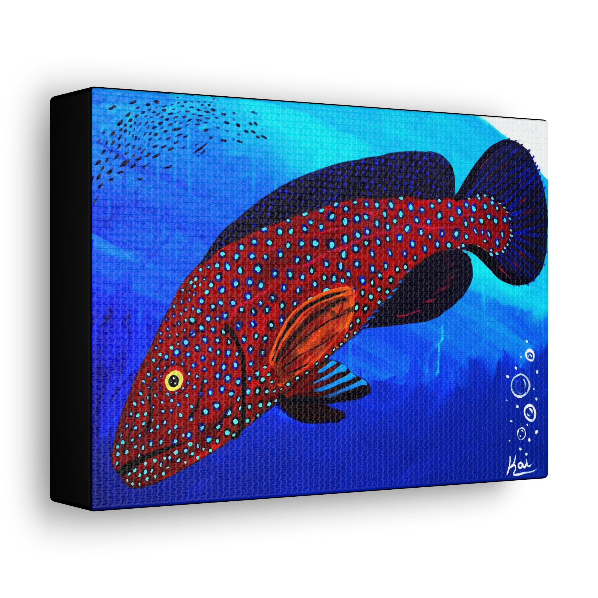 "Strawberry Grouper" By Kai Gentile Reproduced On Gallery Wrapped Canvas