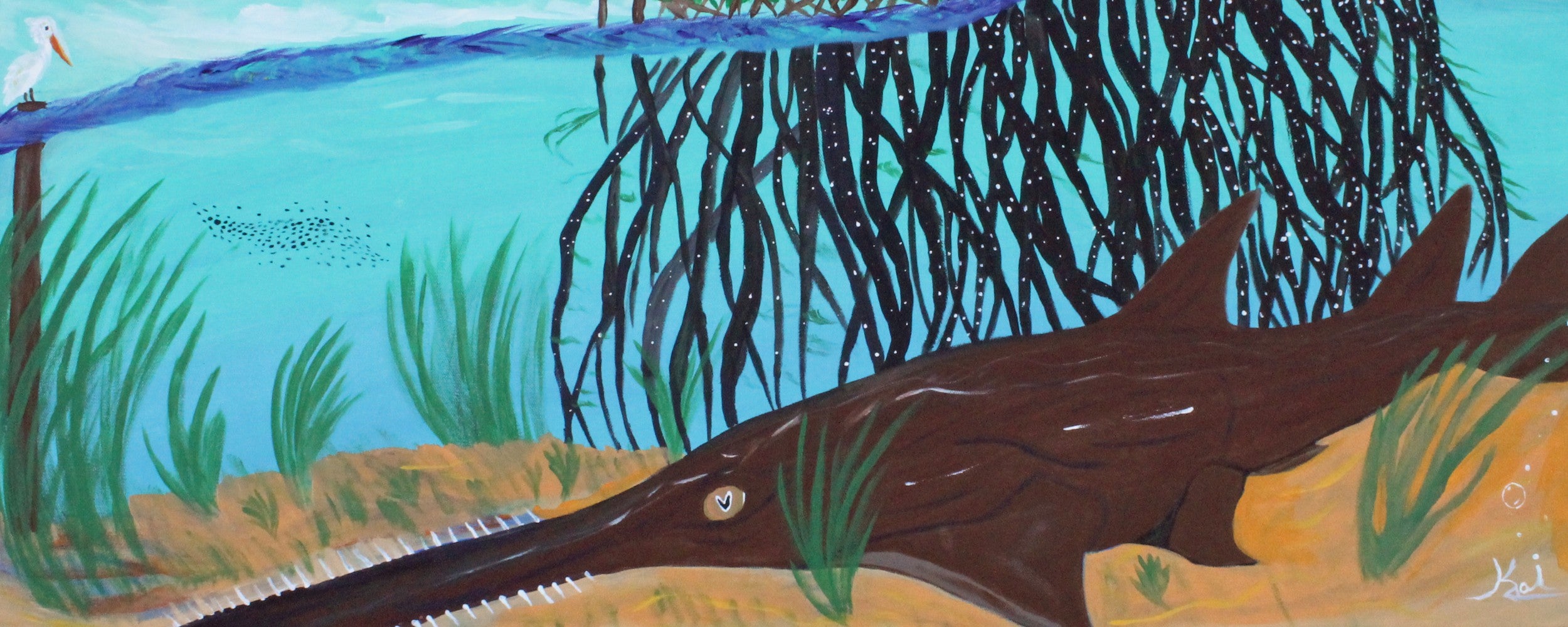 "Endangered Sawfish" By Kai Gentile Original Painting