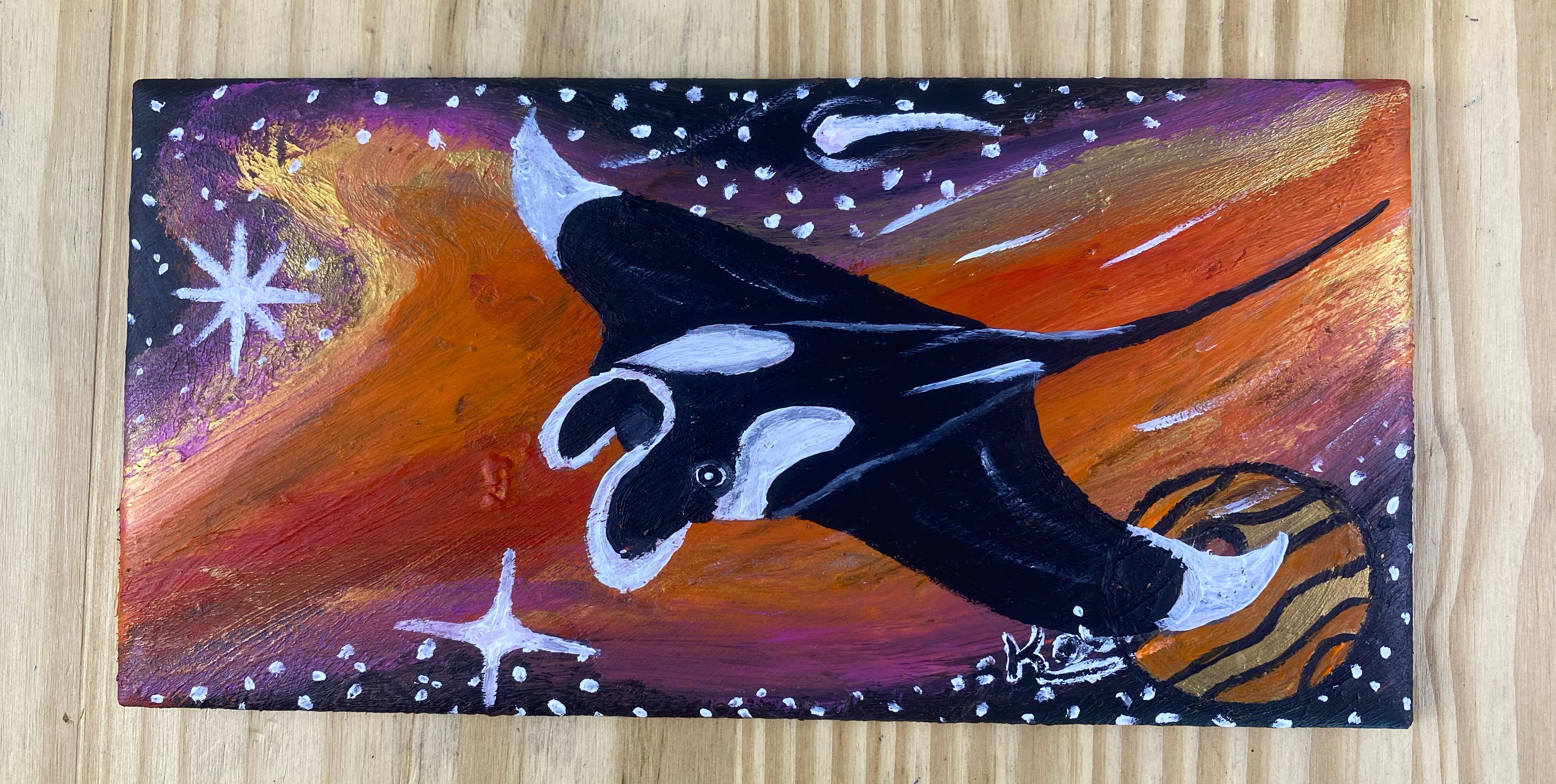Manta ray in space! Tile – Kai Gentile Artwork