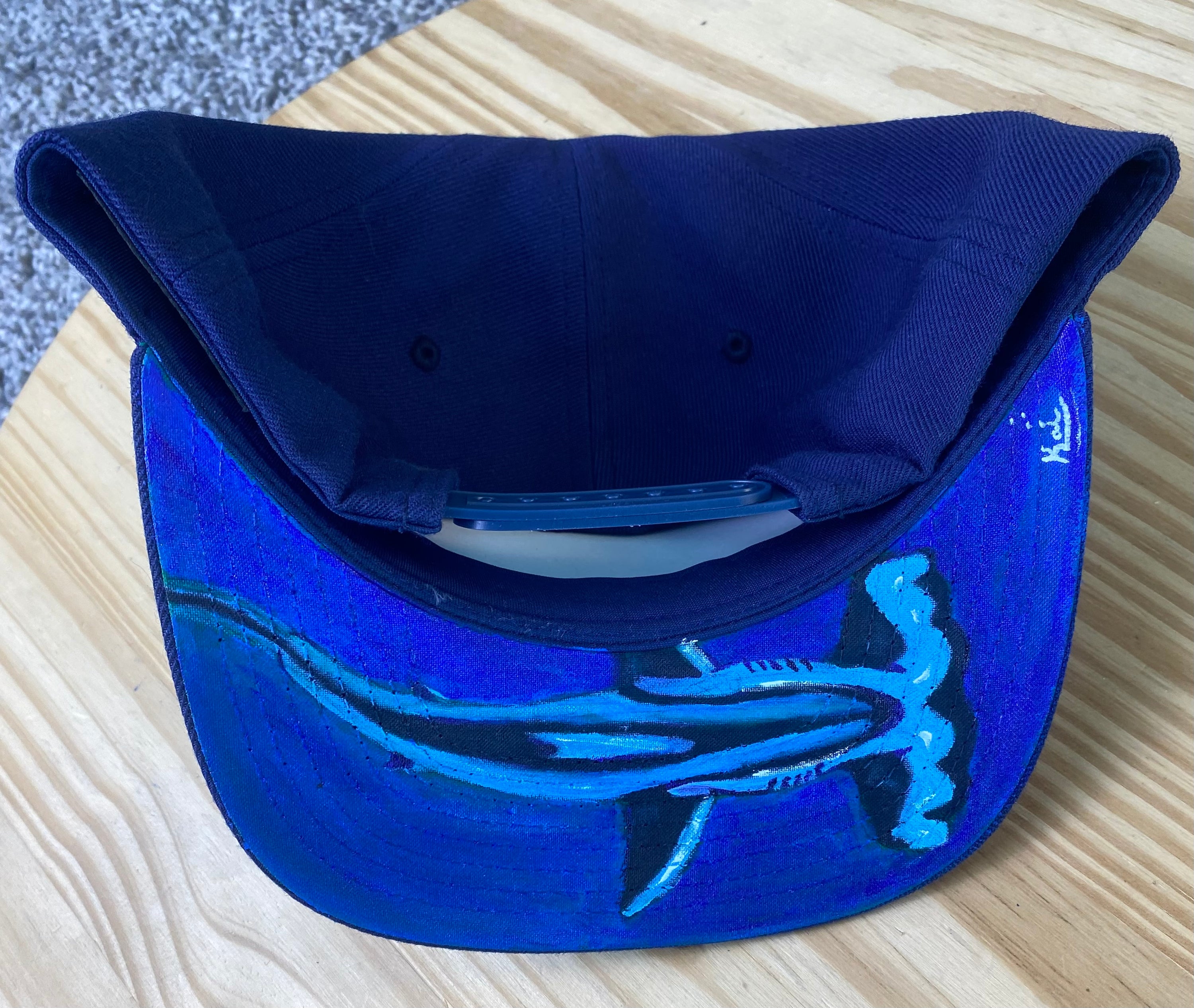 Hammer Head Hat, Navy, Original Hand Painted, Snapback
