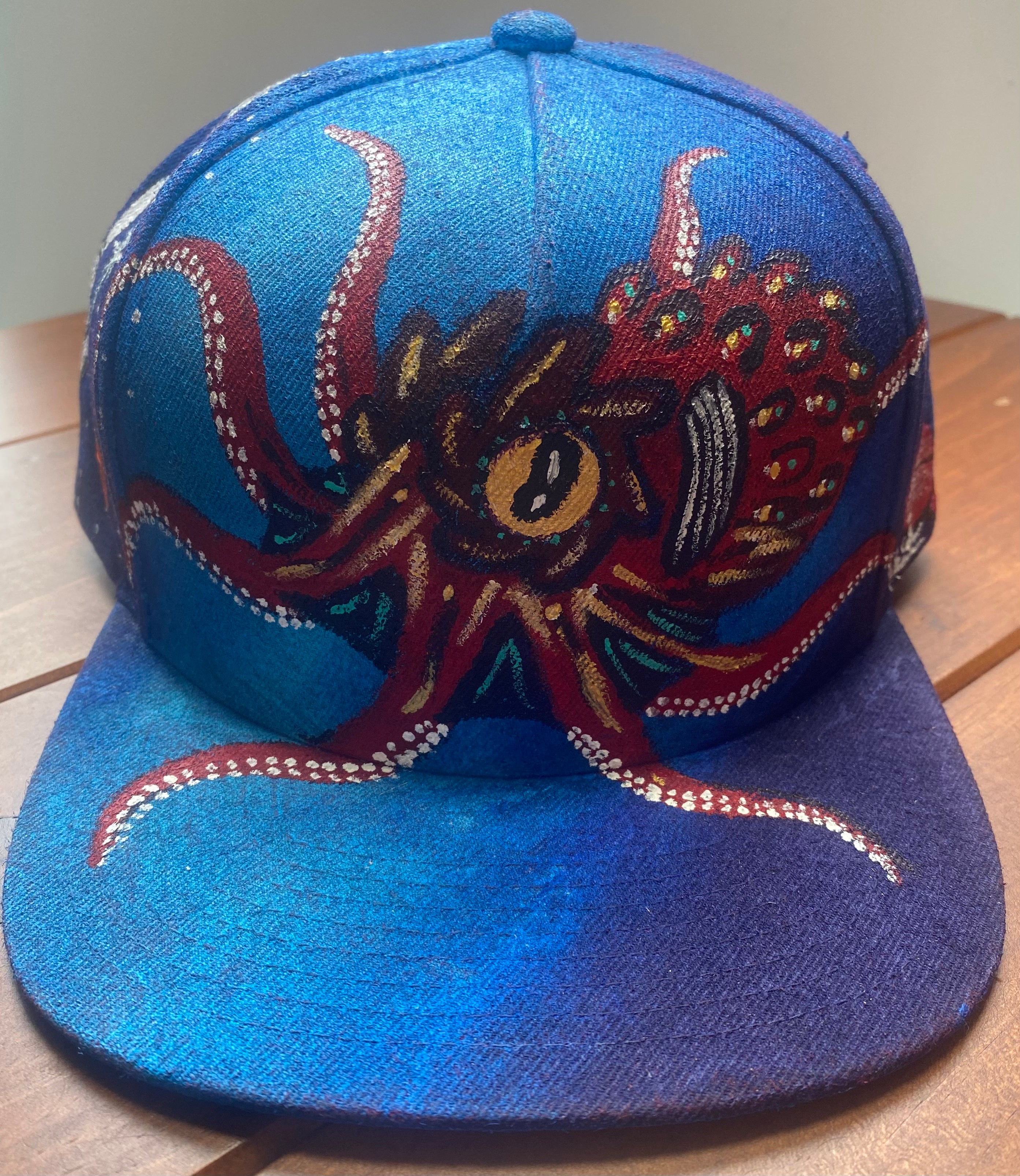 All Over Paint Hat, Red, Original Hand Painted, Snapback