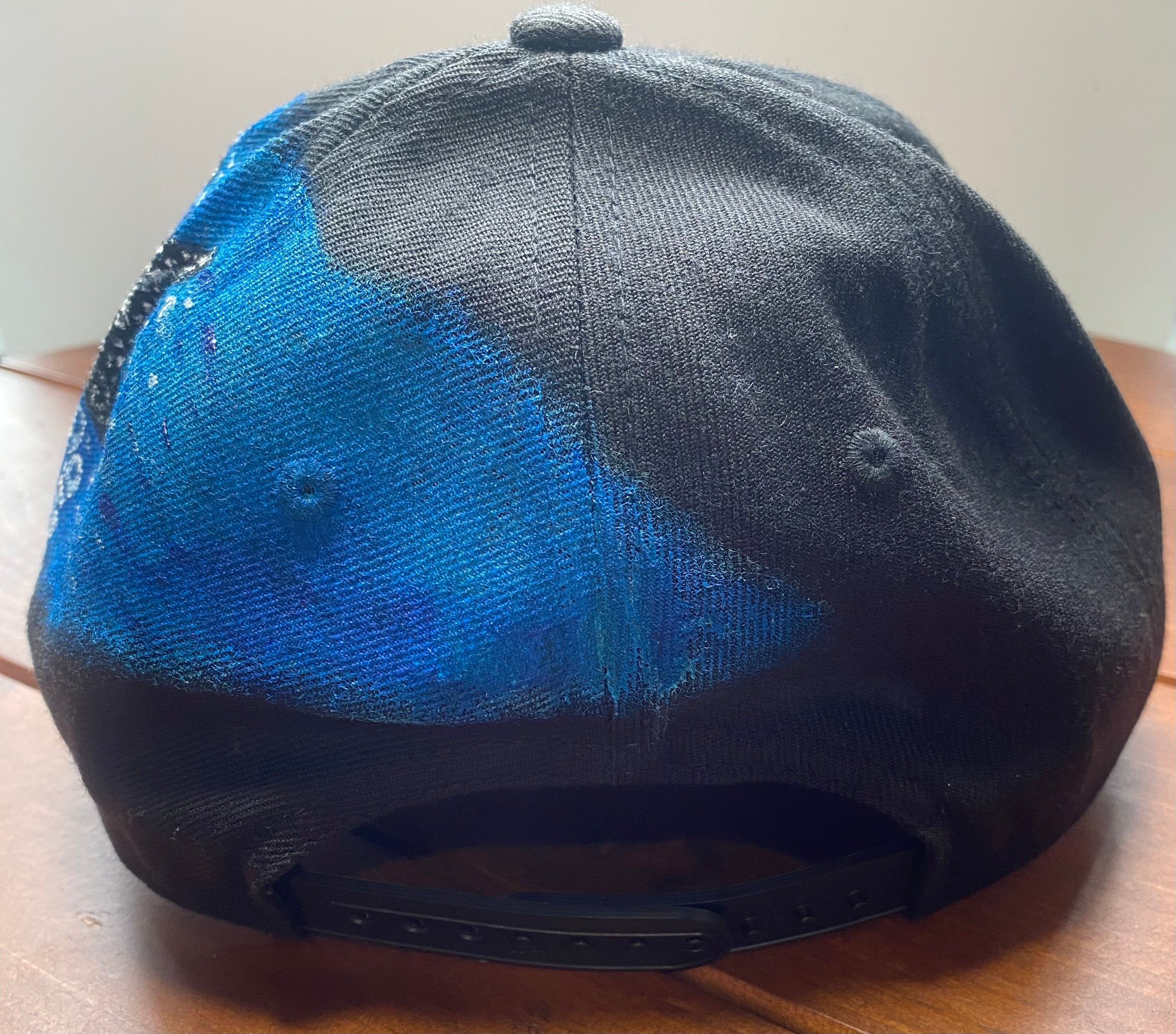Whale Shark Hat, black, Original Hand Painted, Snapback