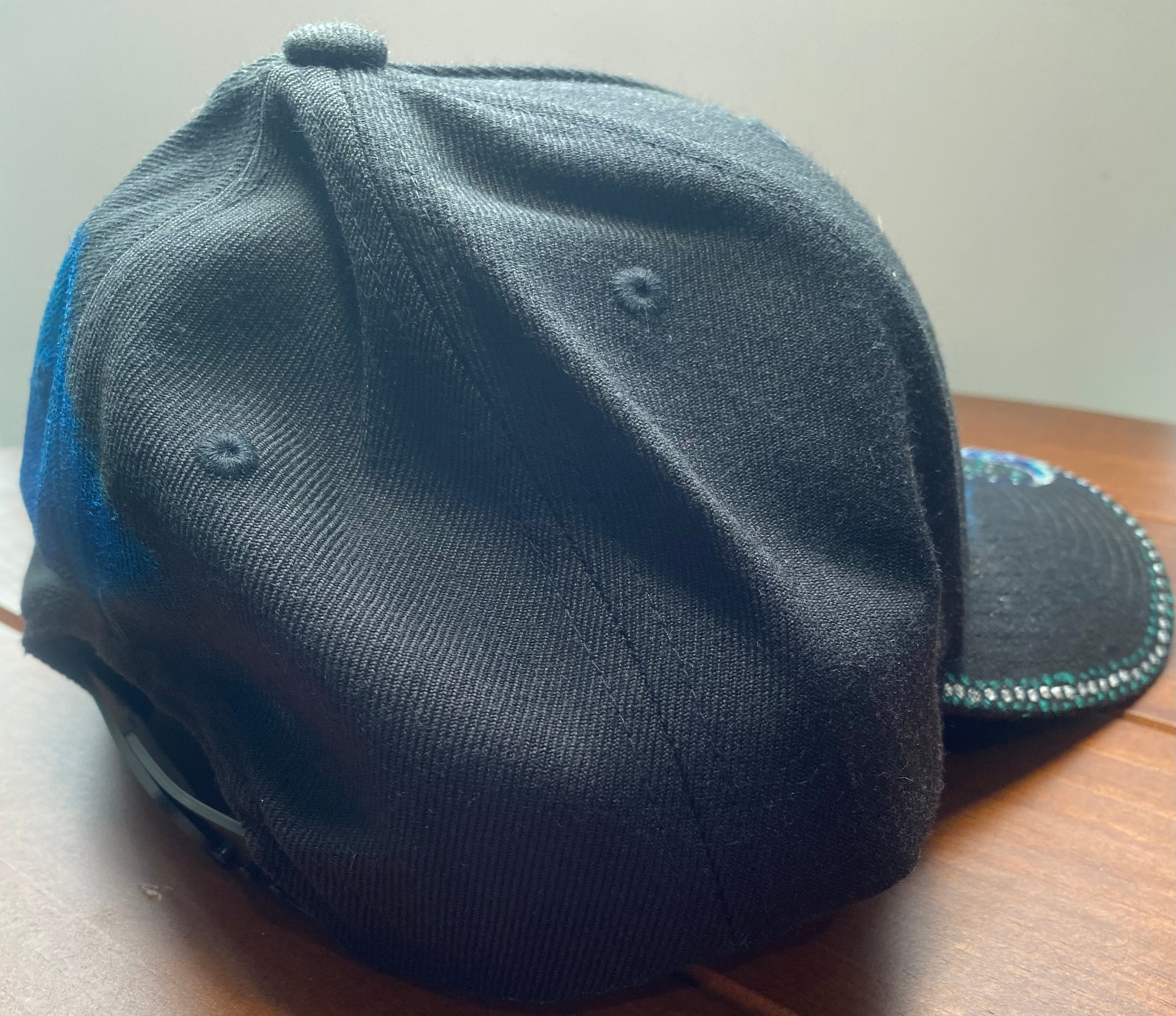 Whale Shark Hat, black, Original Hand Painted, Snapback