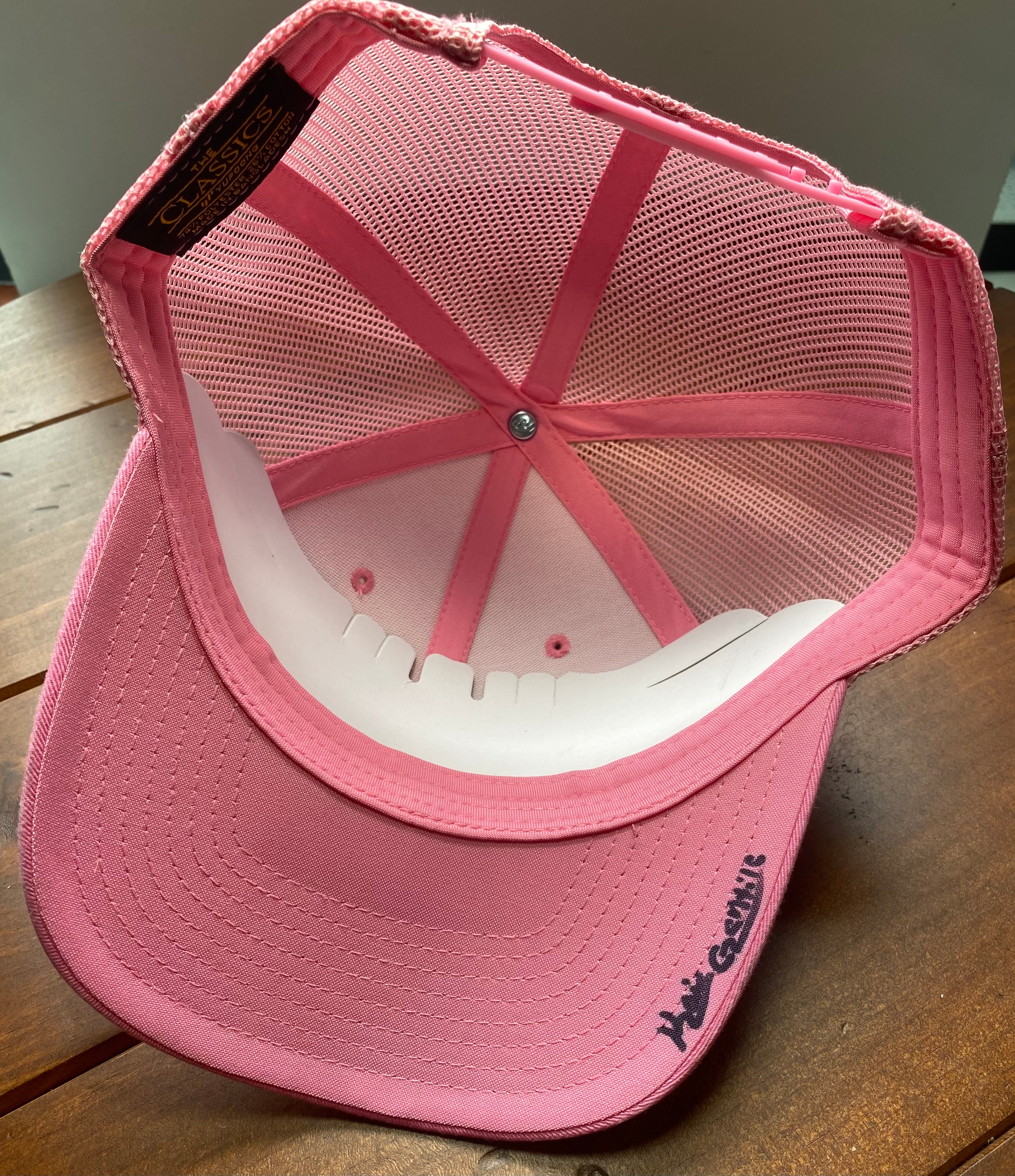 Little Blue Octopus Hat, pink, Original Hand Painted, Snapback