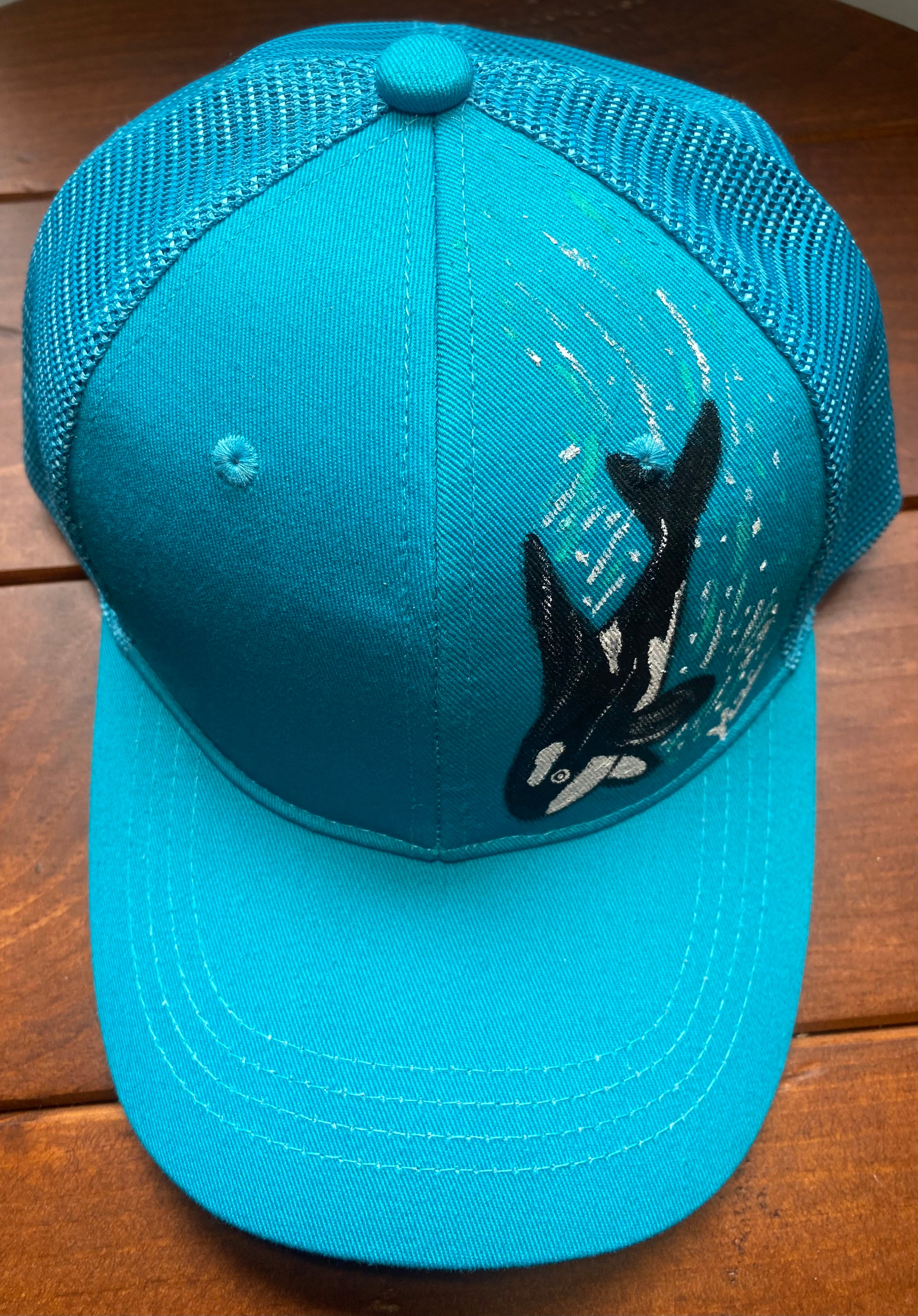 Orca Hat, black, Original Hand Painted, Snapback