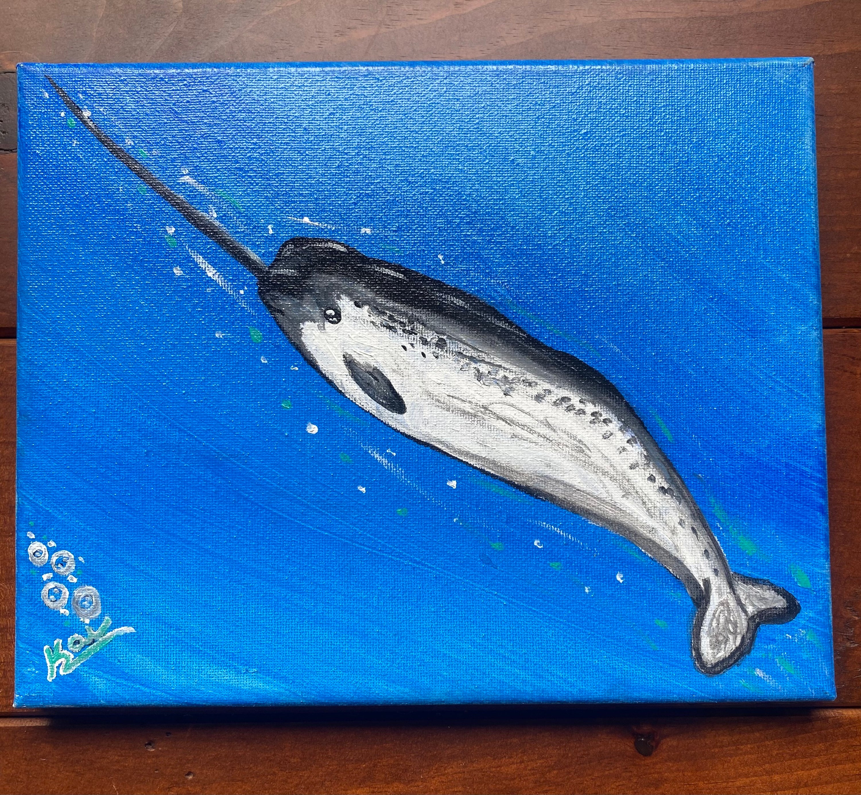 "Narwal " By Kai Gentile Original Painting