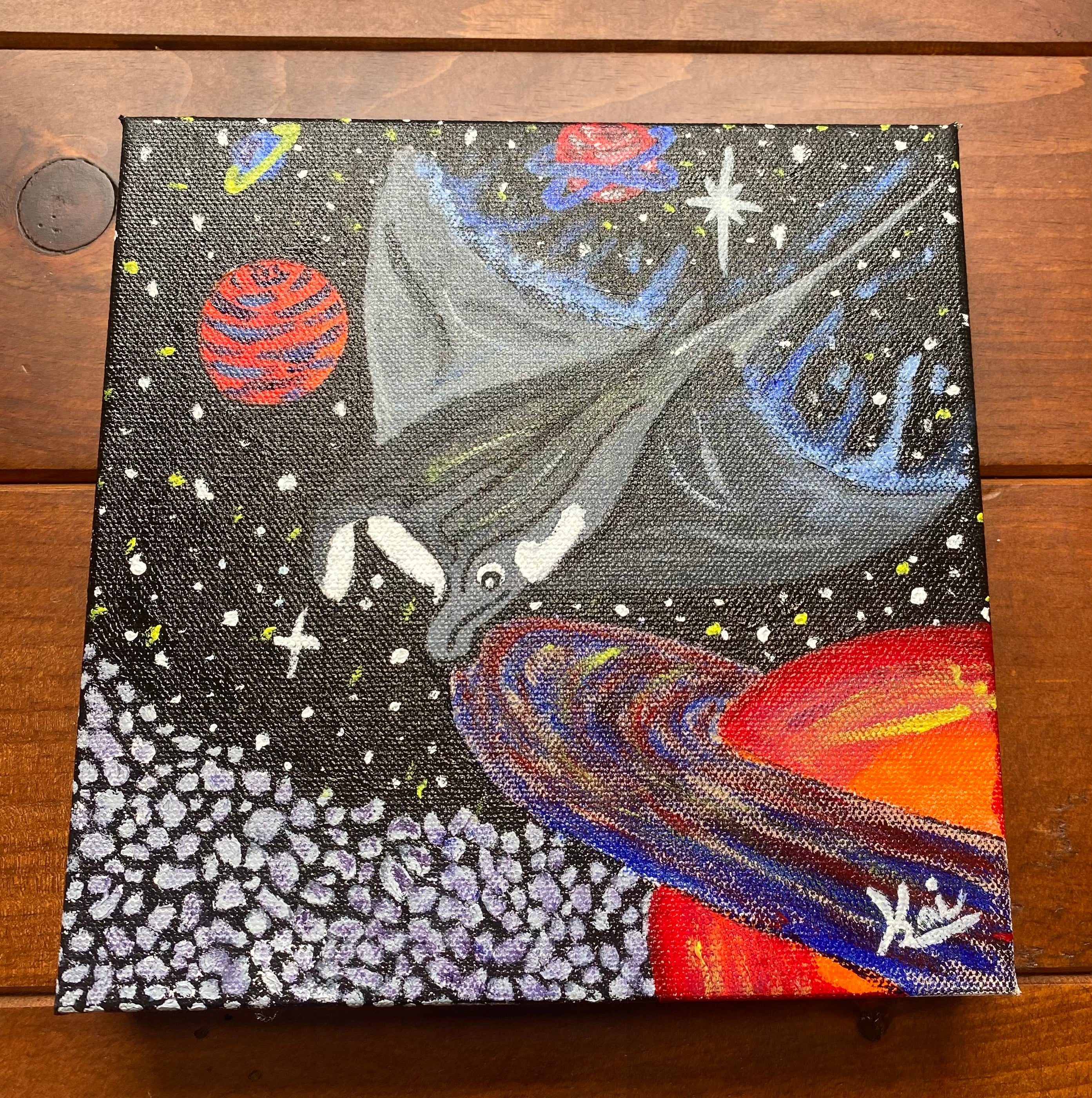 "Manta Ray in Space" By Kai Gentile Original Painting