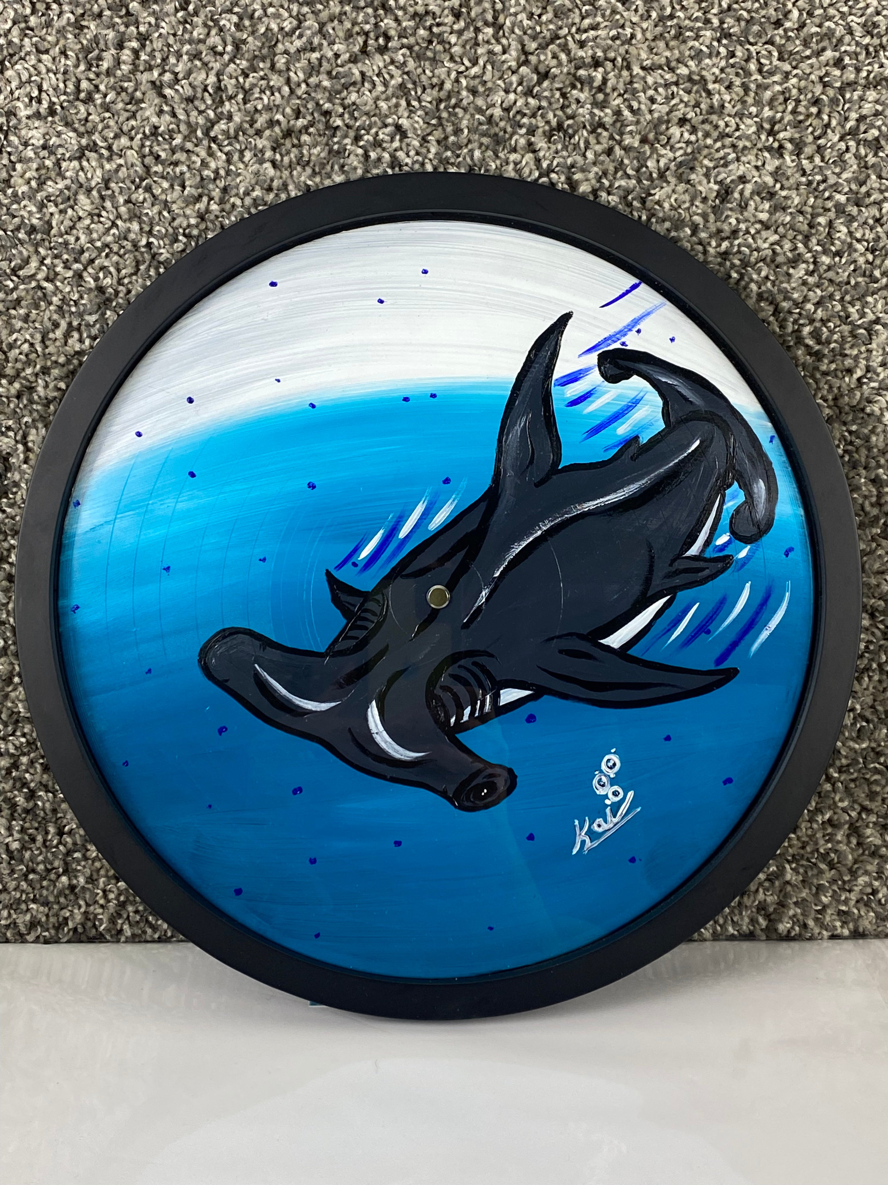 Hammer Head Shark Vinyl Record Framed – Kai Gentile Artwork