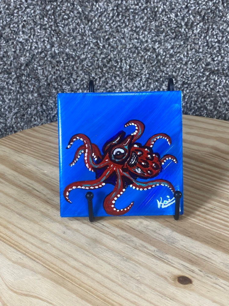 Red Octopus Tile