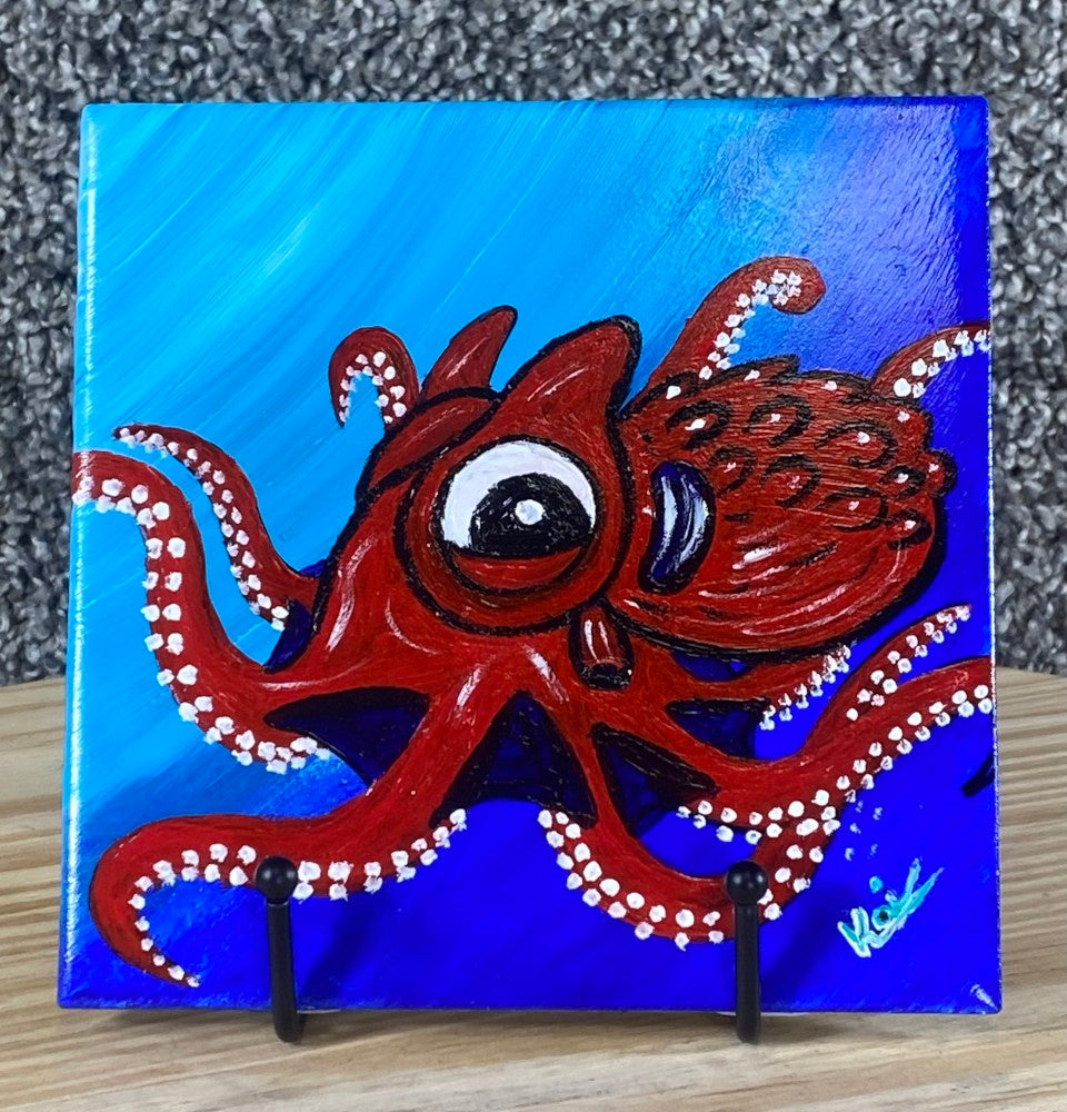 Red Octopus Tile II