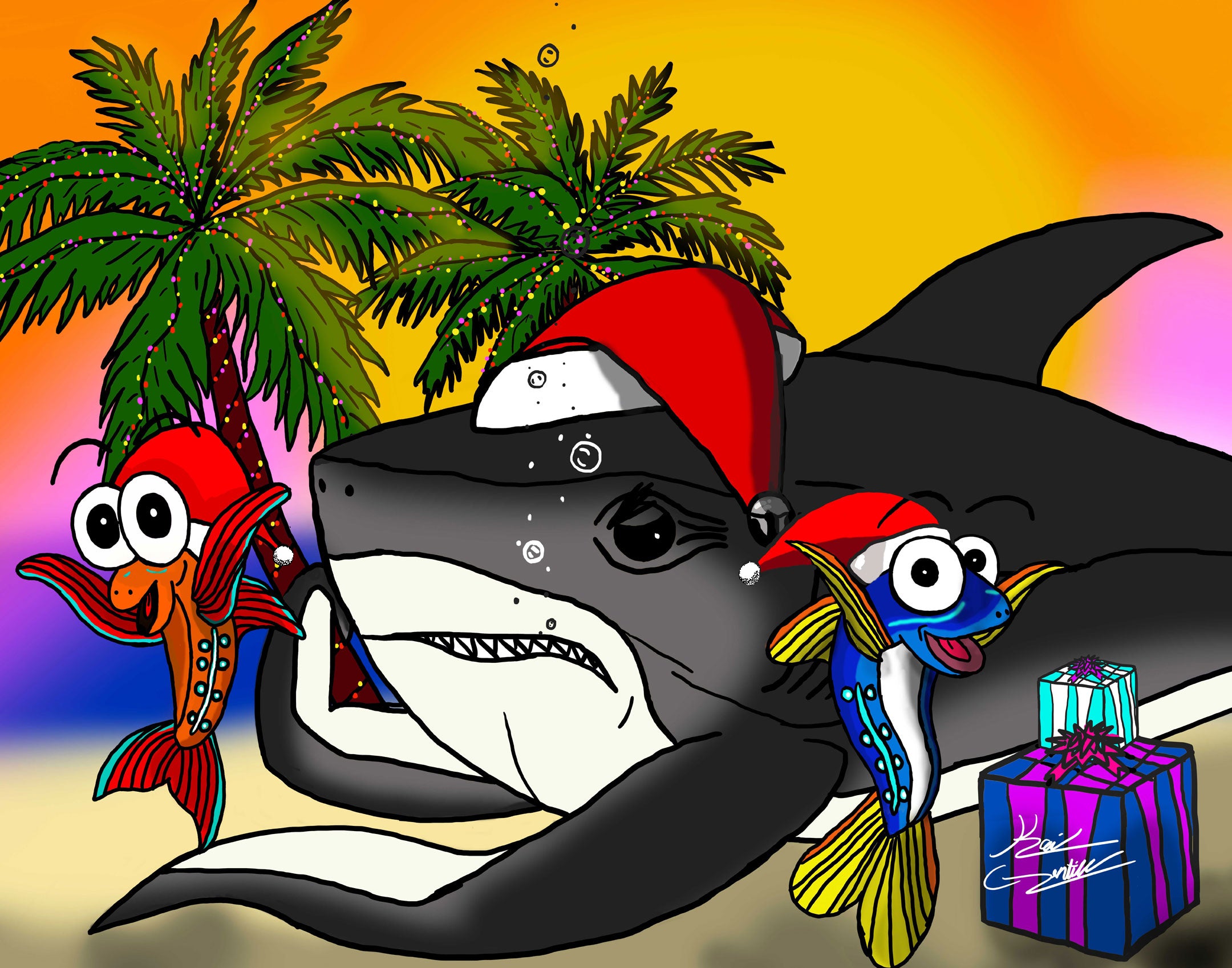 Shark-and-fishy-holliday-truce-WITH-PALMTREES_HAT_FIX1-14X11jpg.jpg