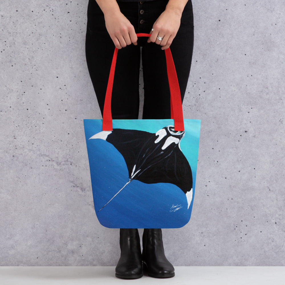 "Solo Manta Ray" By Kai Gentile Tote Bag