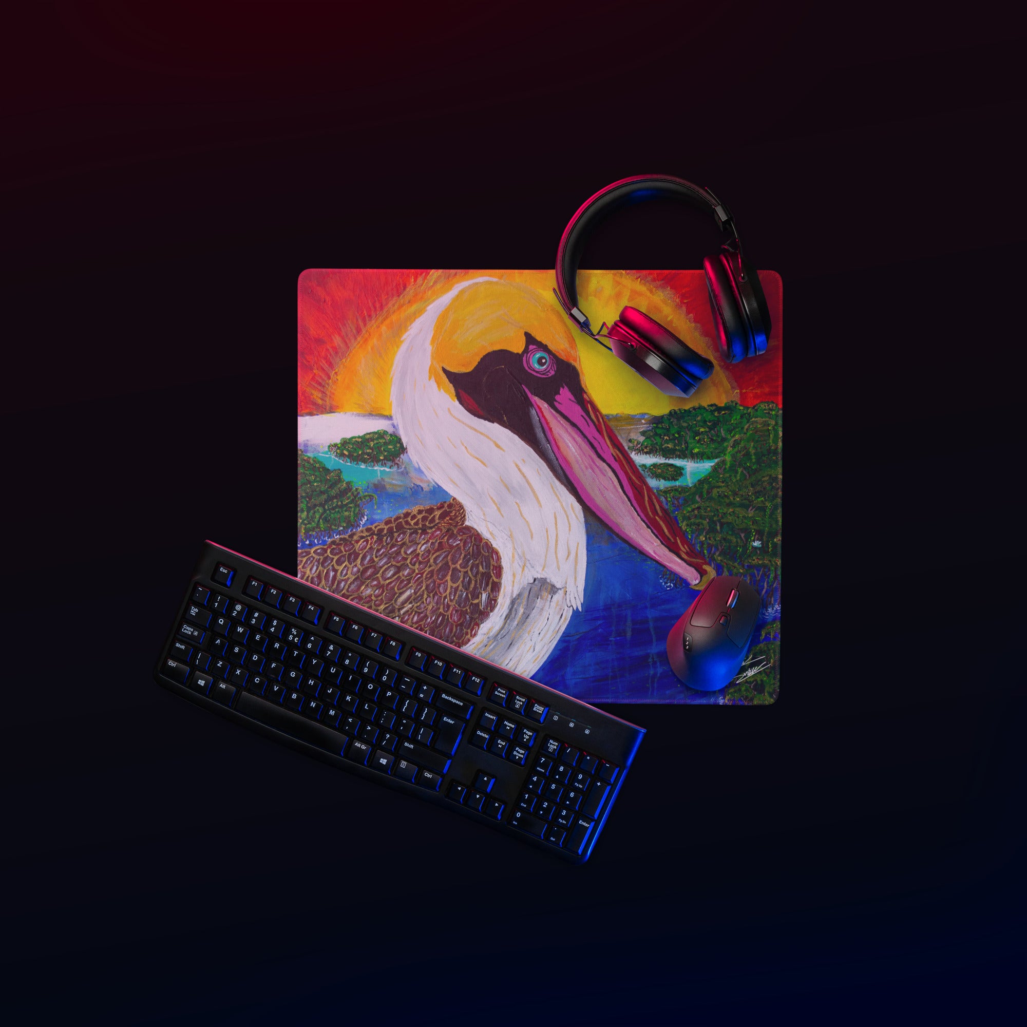 "Pelican Sun Grove" By Kai Gentile Gaming Mouse Pad