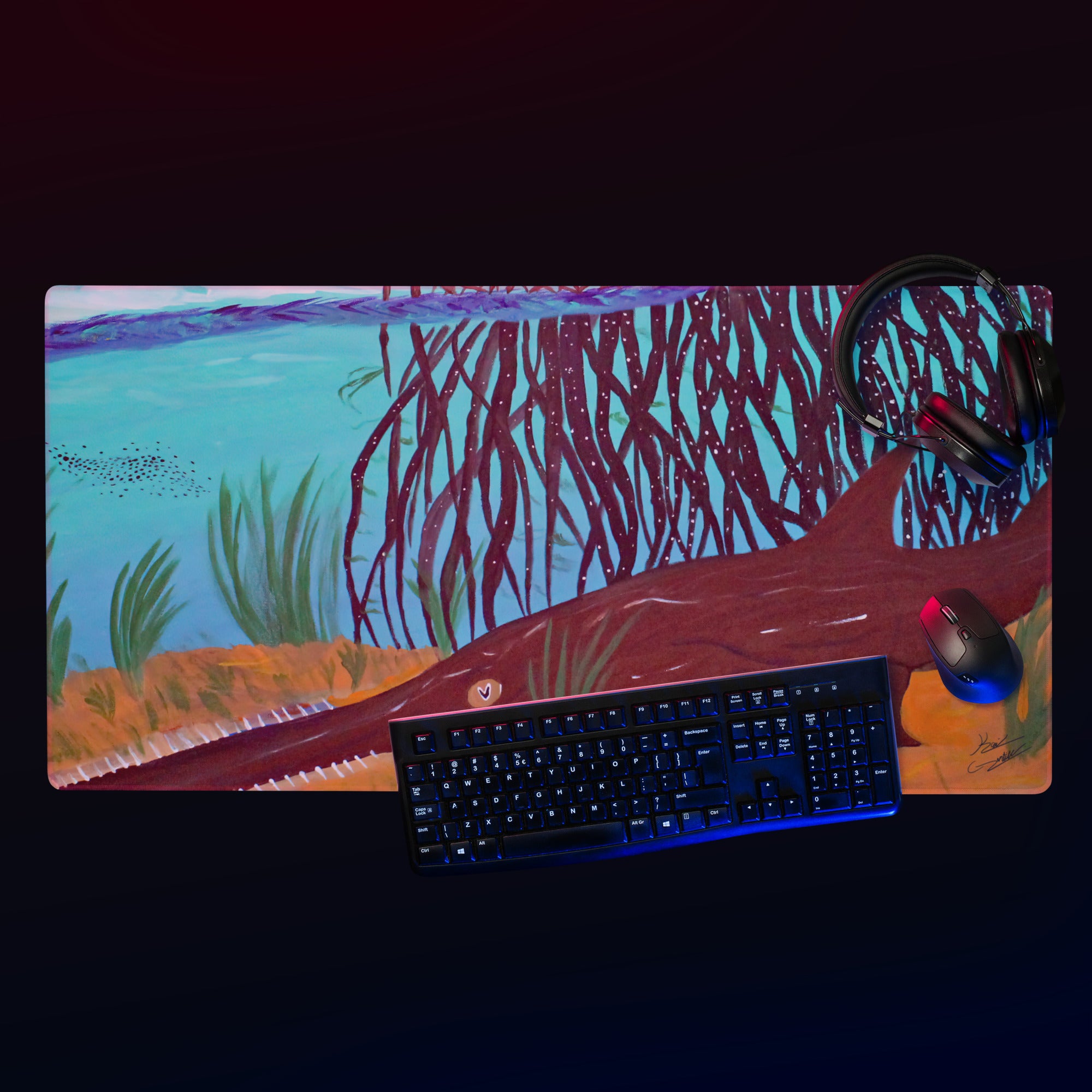 "Endangered Sawfish" By Kai Gentile Gaming Mouse Pad