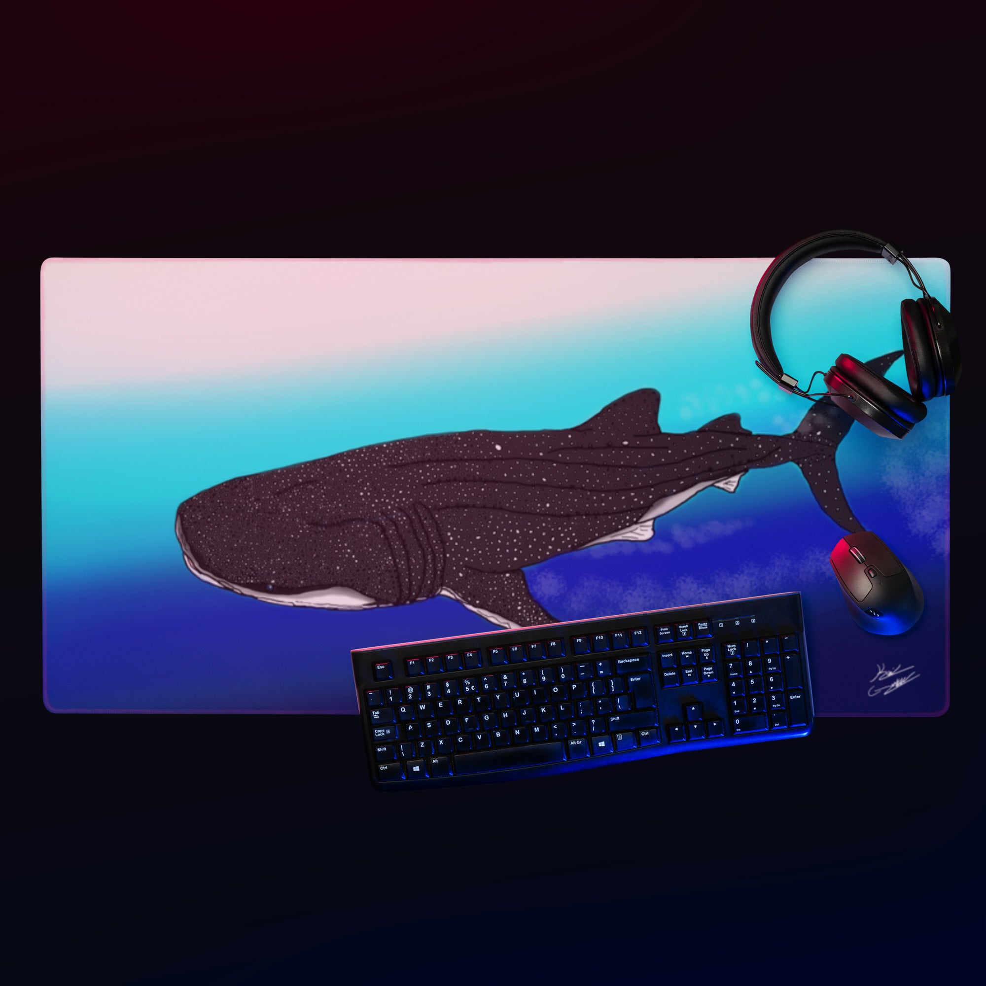 "Whale Shark" By Kai Gentile Gaming mouse pad