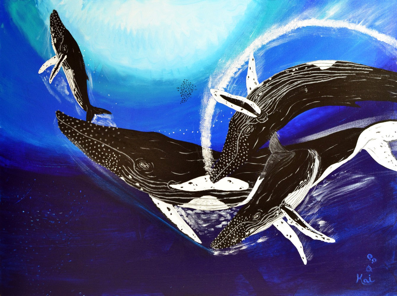 "Humpback Whales Song" By Kai Gentile Original Painting