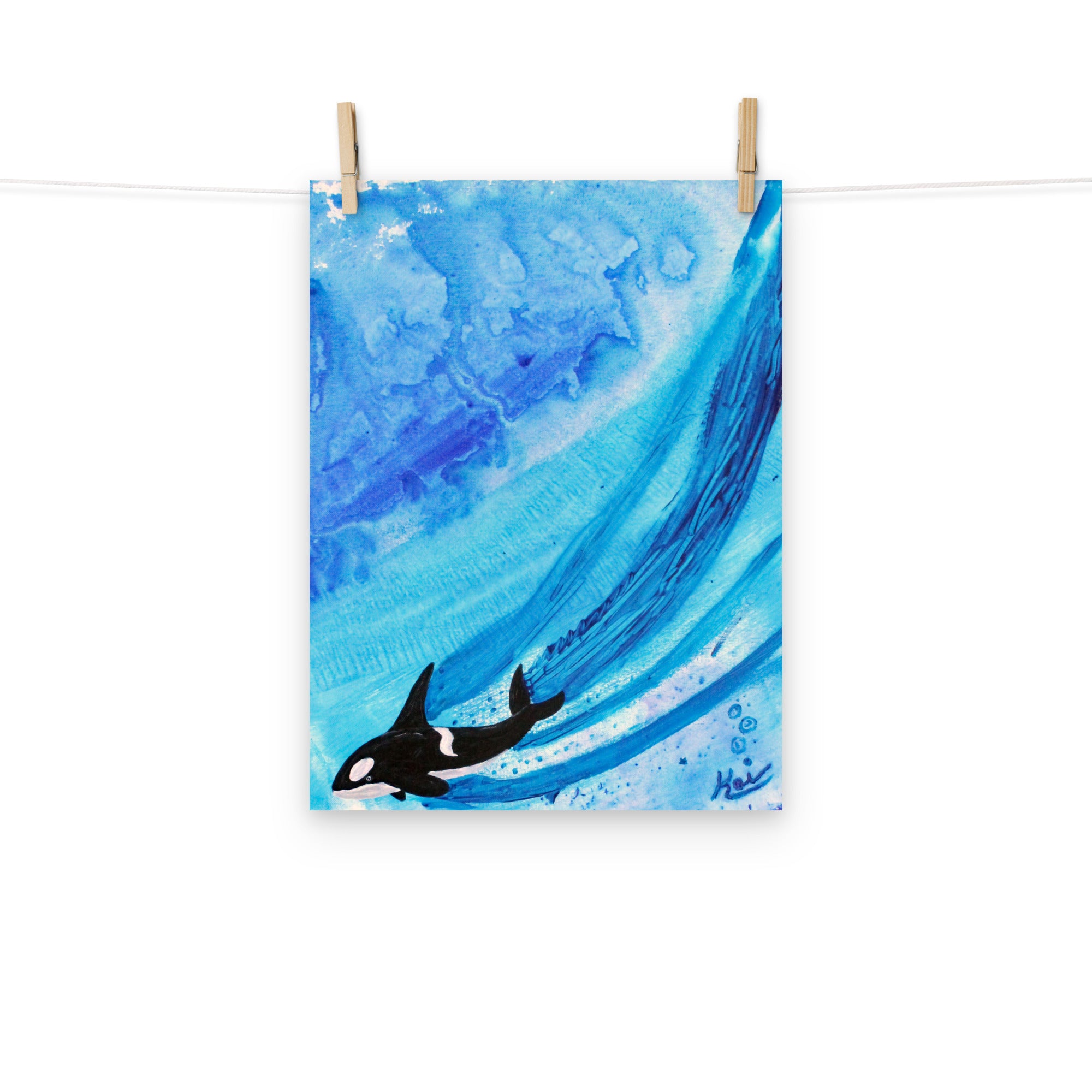 "Orca" By Kai Gentile, Printed on Luster Photo Paper