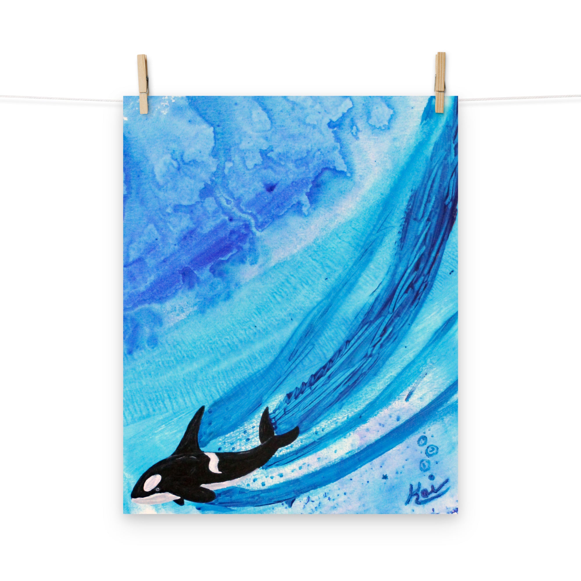 "Orca" By Kai Gentile, Printed on Luster Photo Paper