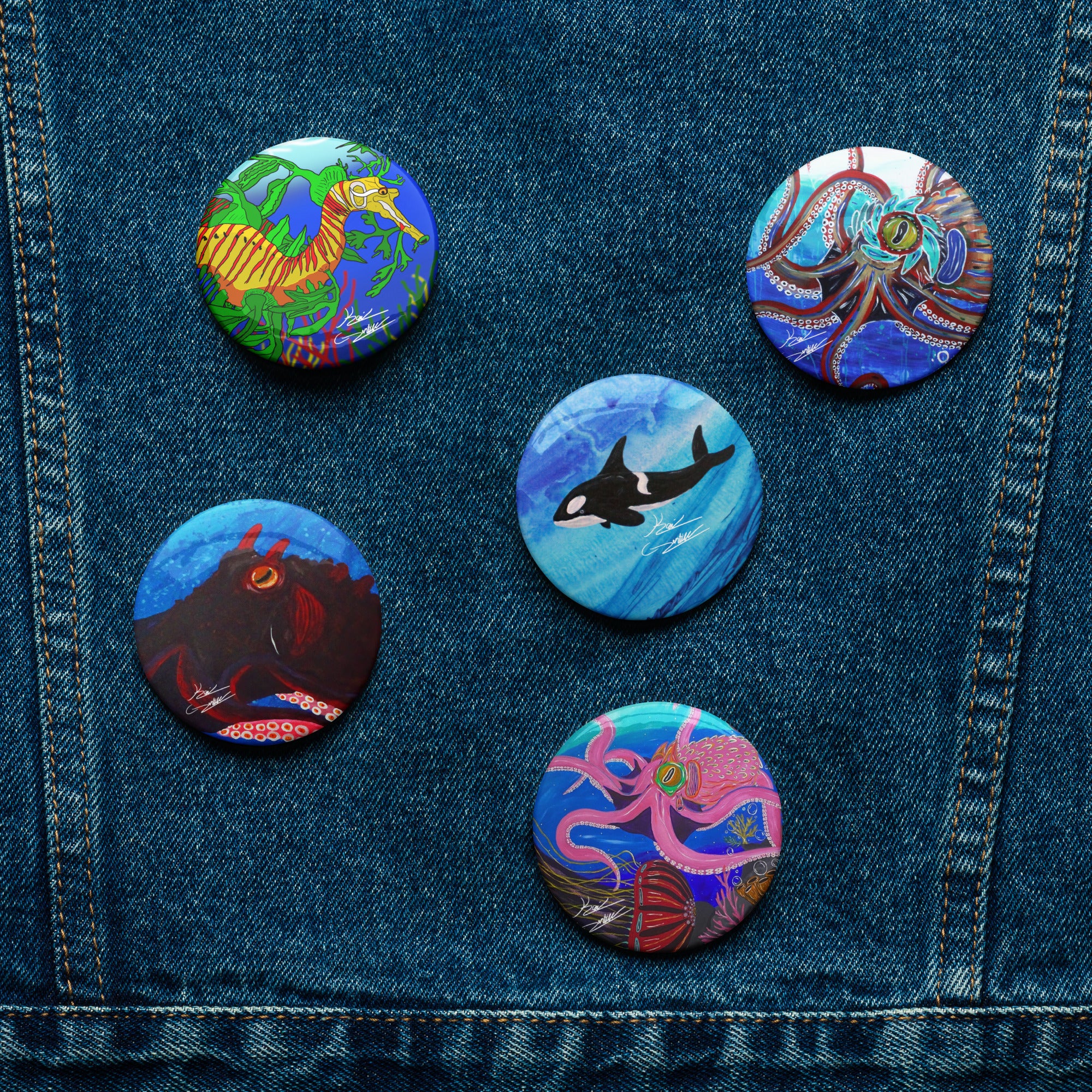 "Kai's Collection" By Kai Gentile Set Of Pin Buttons