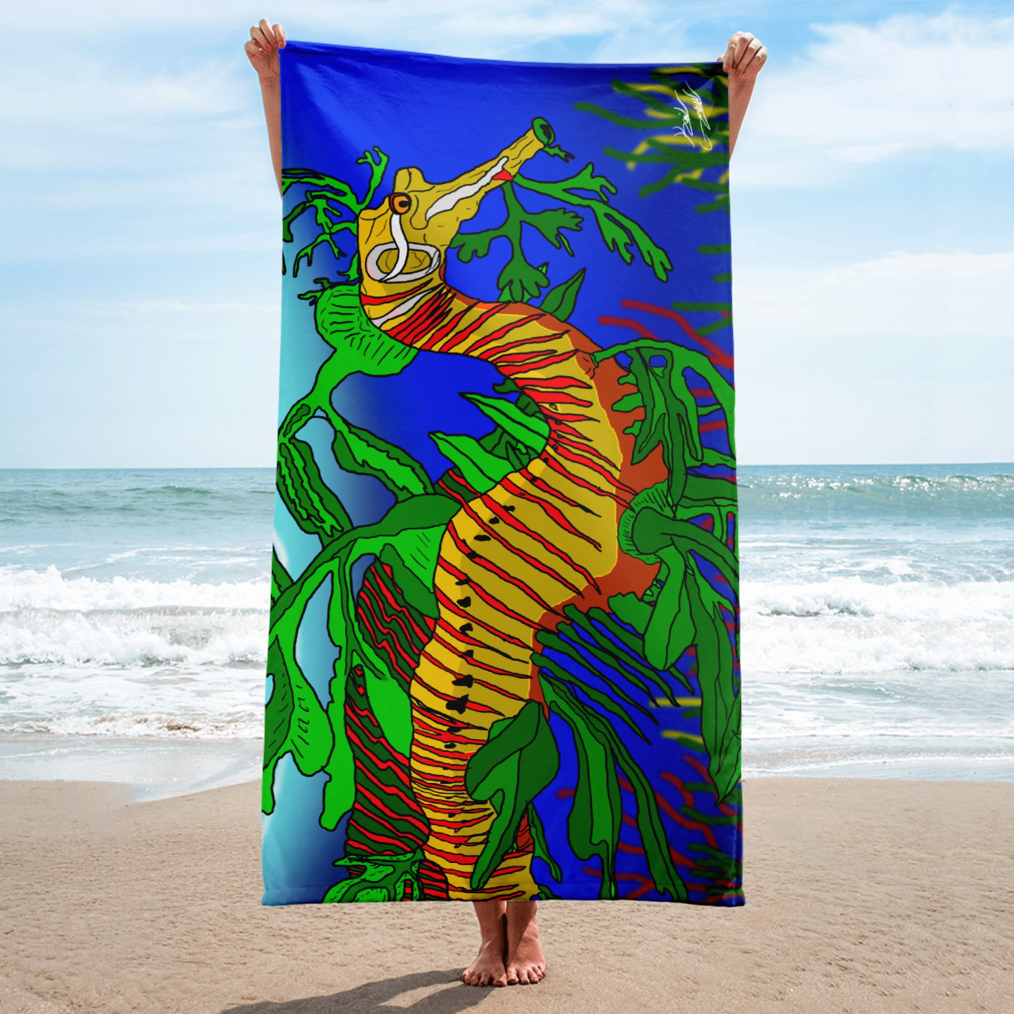 "Leafy Sea Dragon" By Kai Gentile Towel