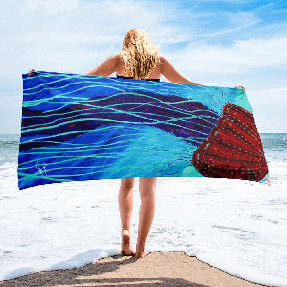 "King Jelly" By Kai Gentile Beach Towel