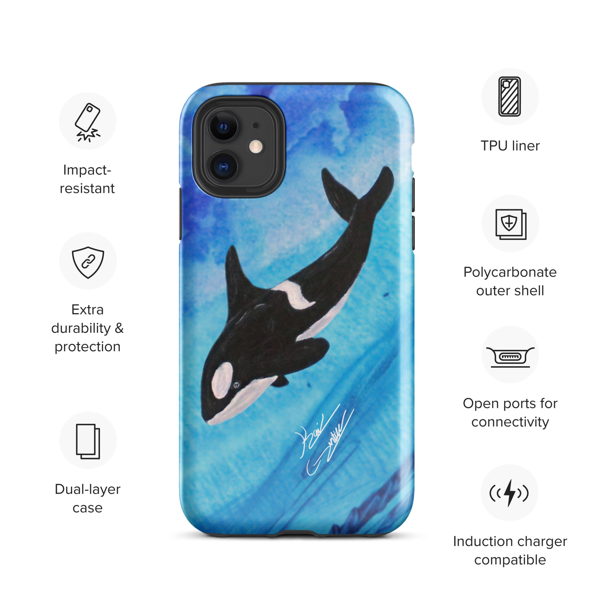 "Killer Whale" By Kai Gentile iPhone Case