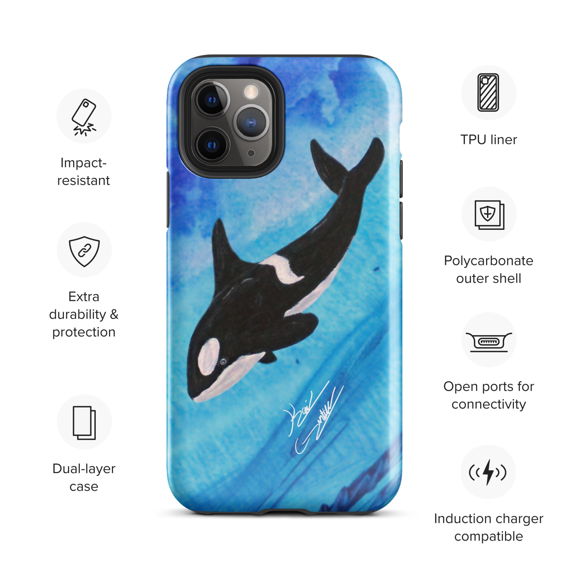 "Killer Whale" By Kai Gentile iPhone Case