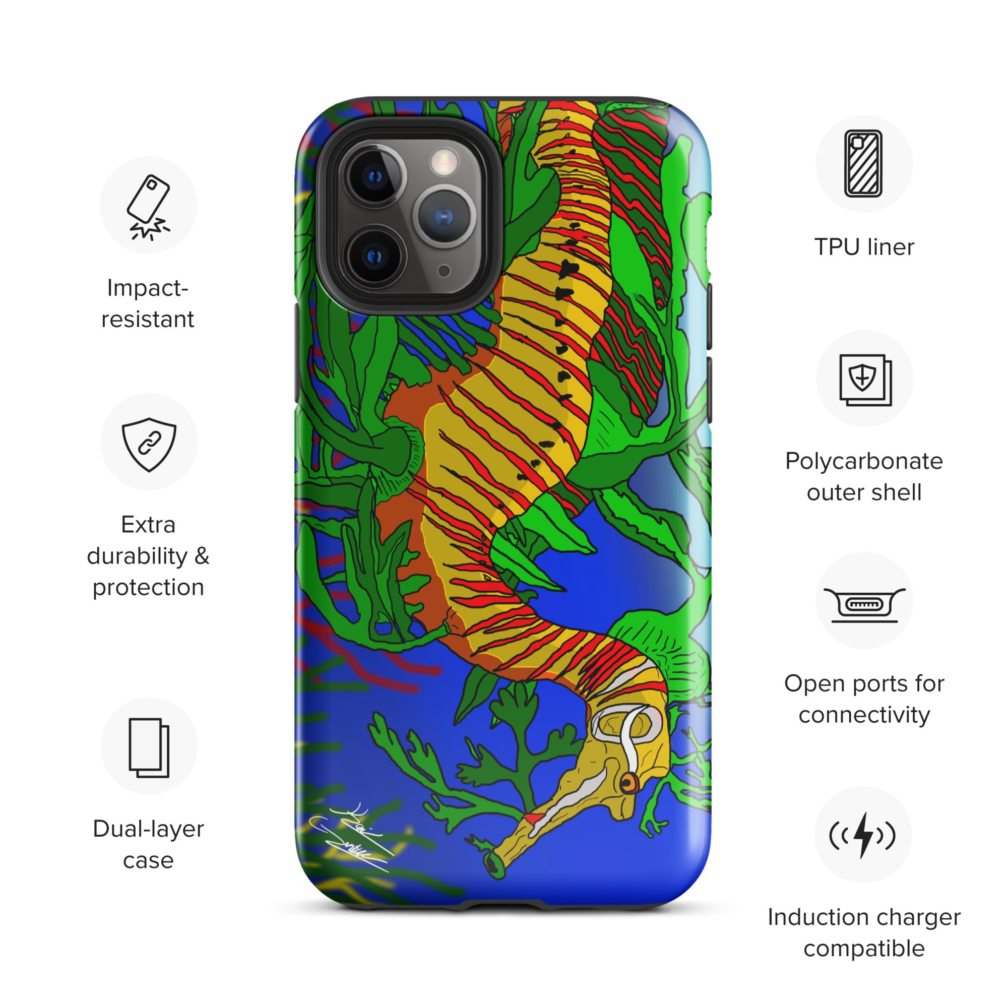 "Leafy Sea Dragon" By Kai Gentile iPhone Case