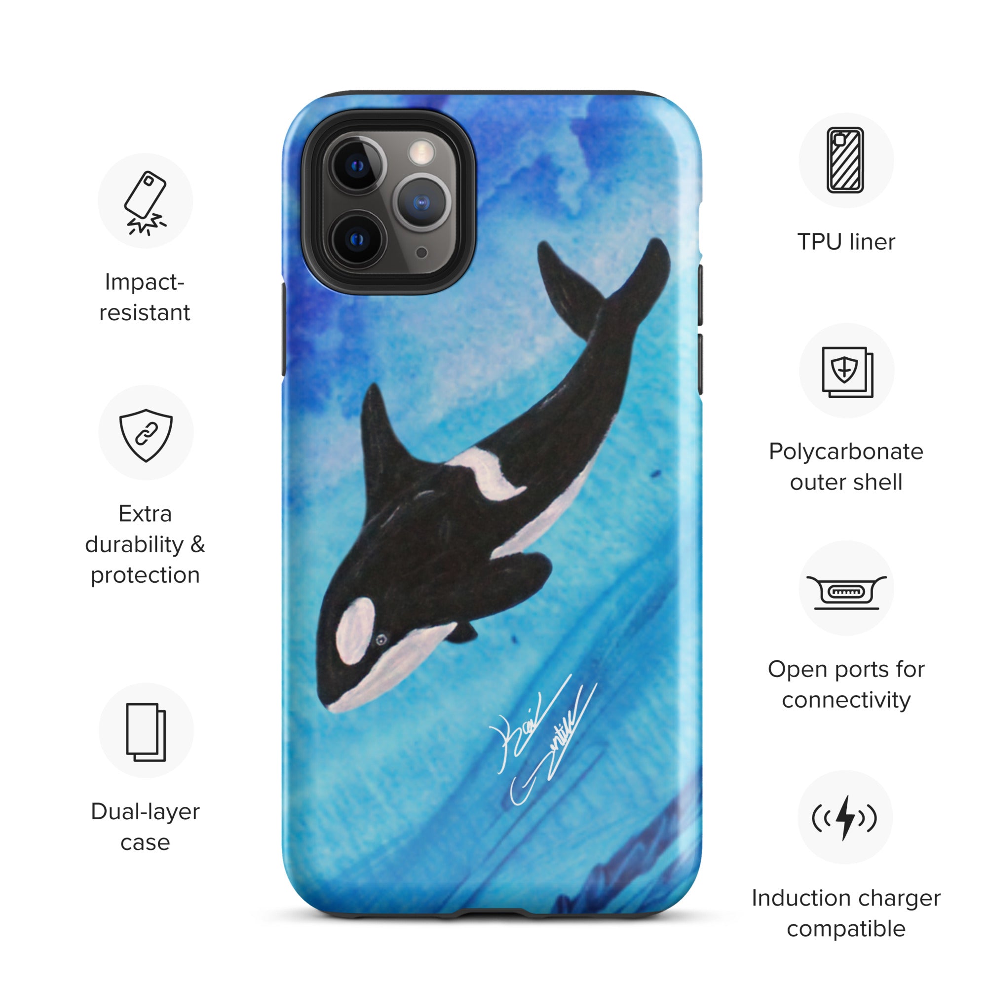 "Killer Whale" By Kai Gentile iPhone Case