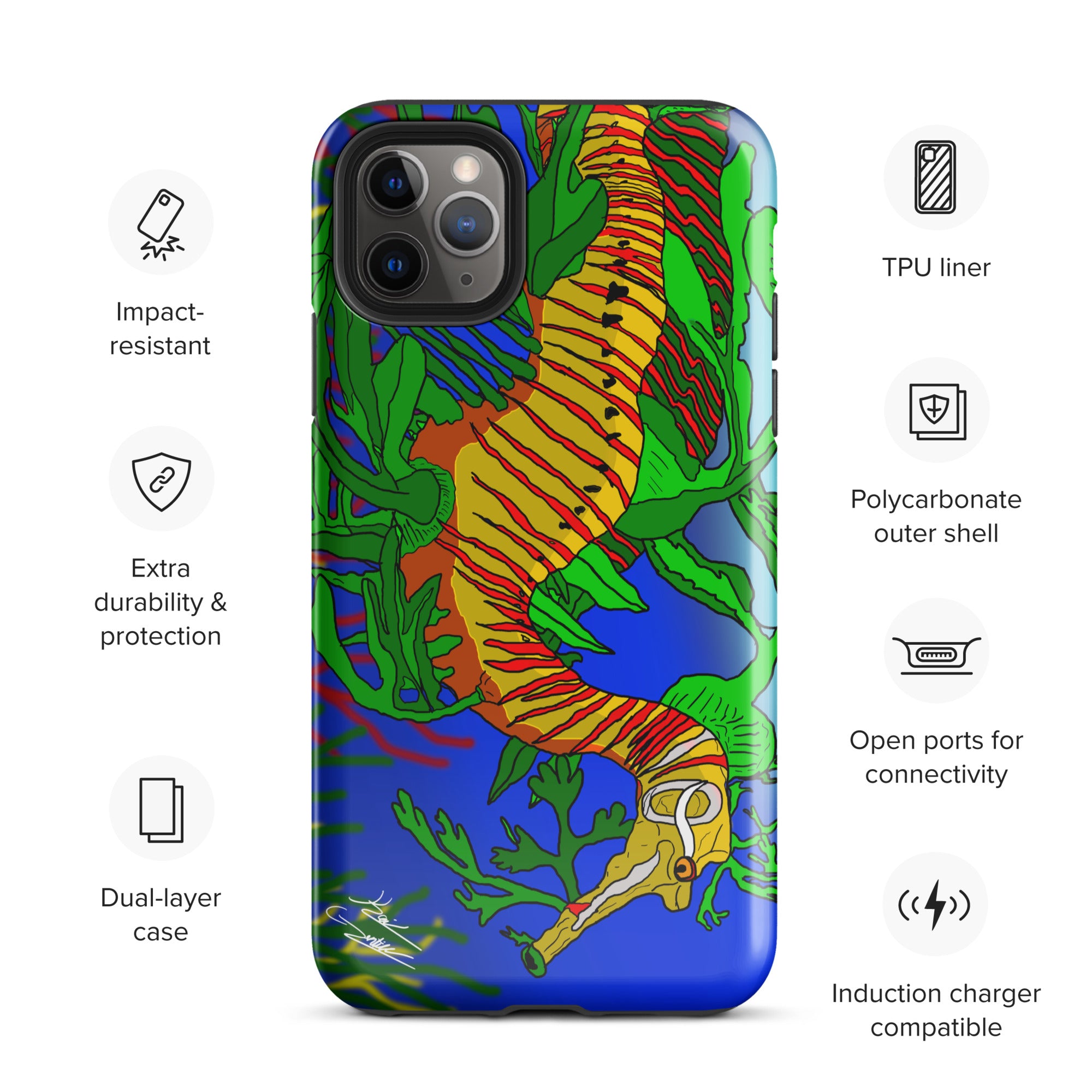 "Leafy Sea Dragon" By Kai Gentile iPhone Case