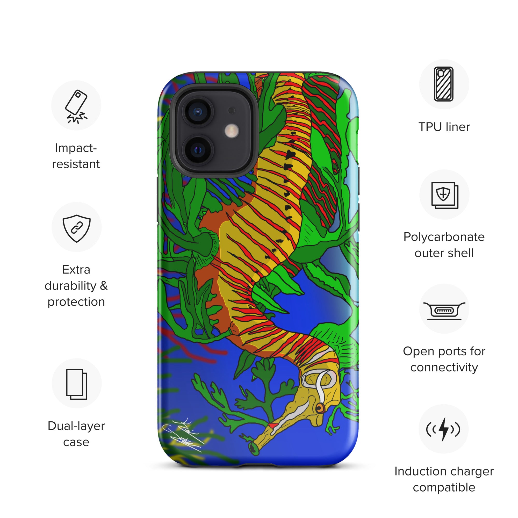 "Leafy Sea Dragon" By Kai Gentile iPhone Case