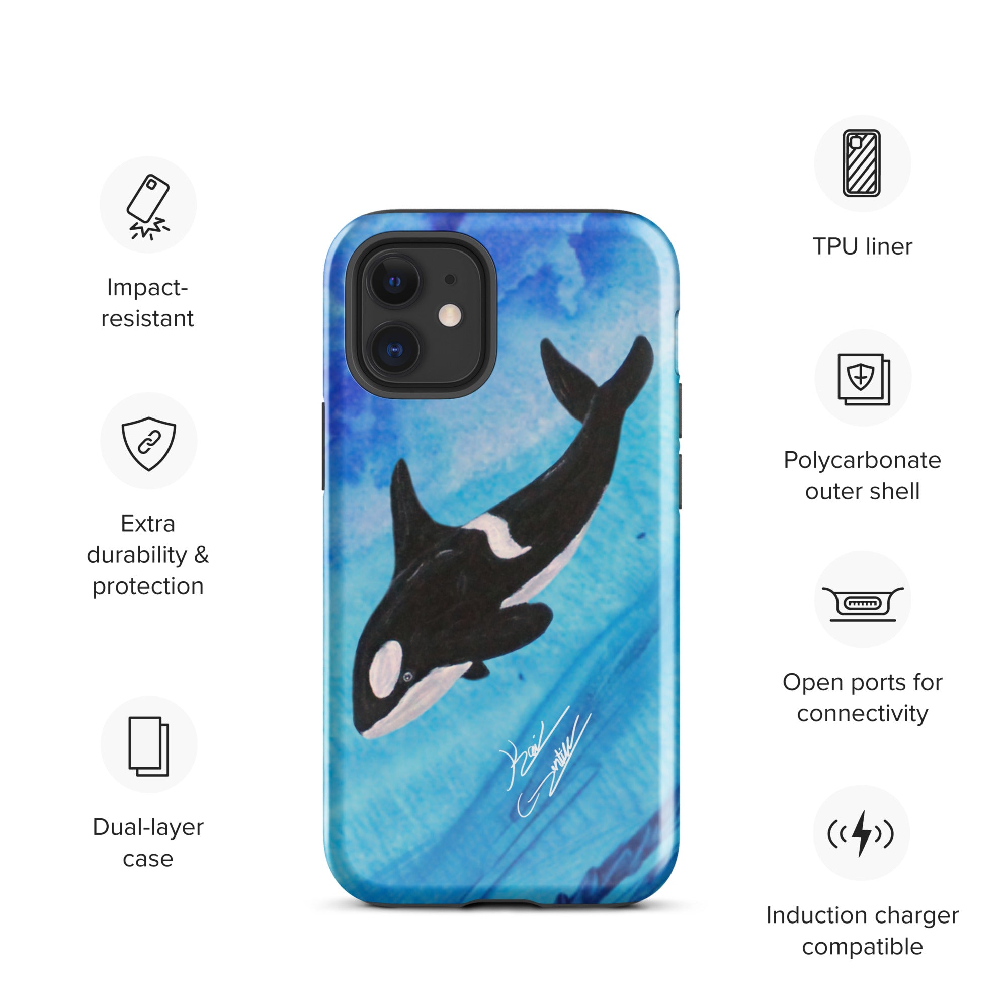 "Killer Whale" By Kai Gentile iPhone Case