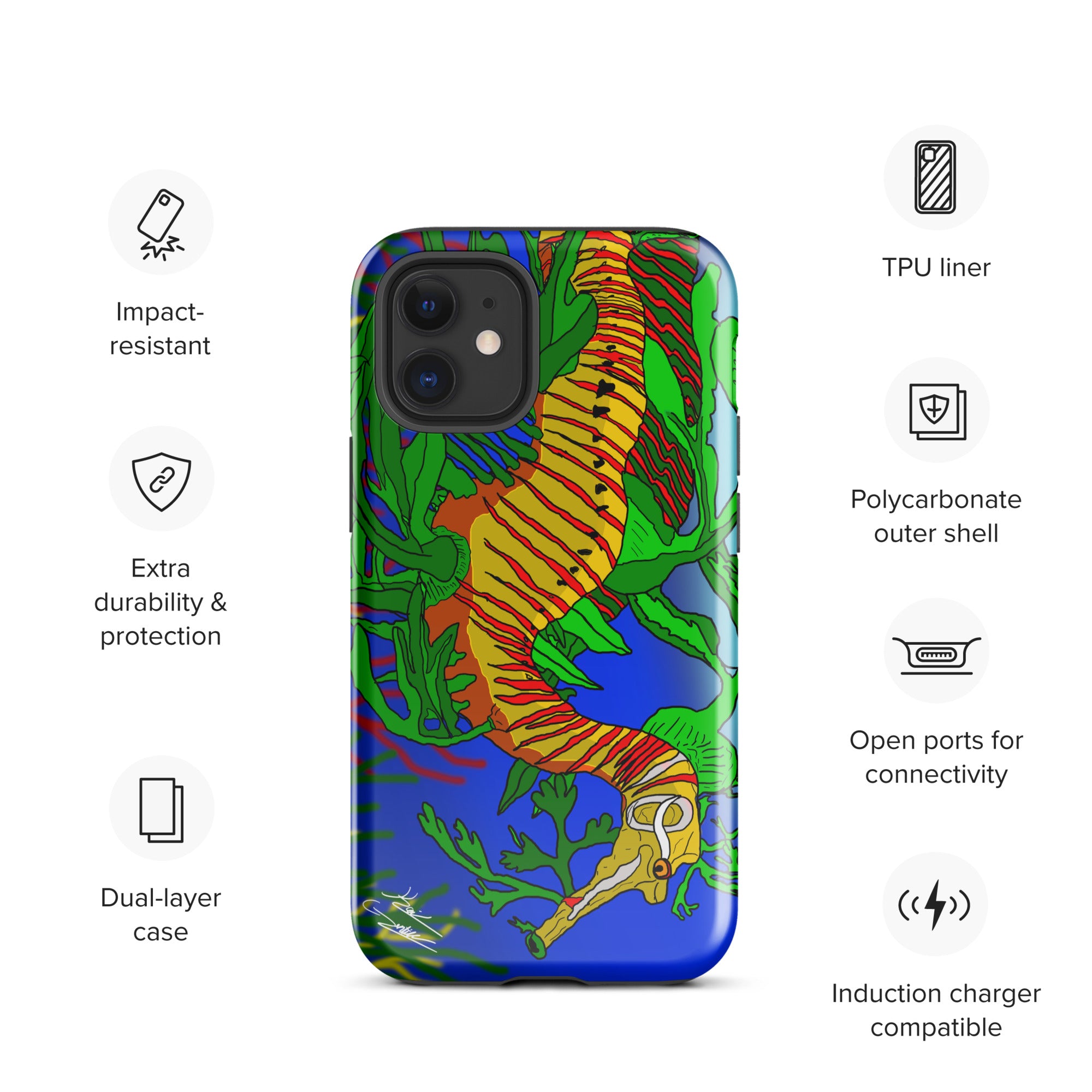 "Leafy Sea Dragon" By Kai Gentile iPhone Case