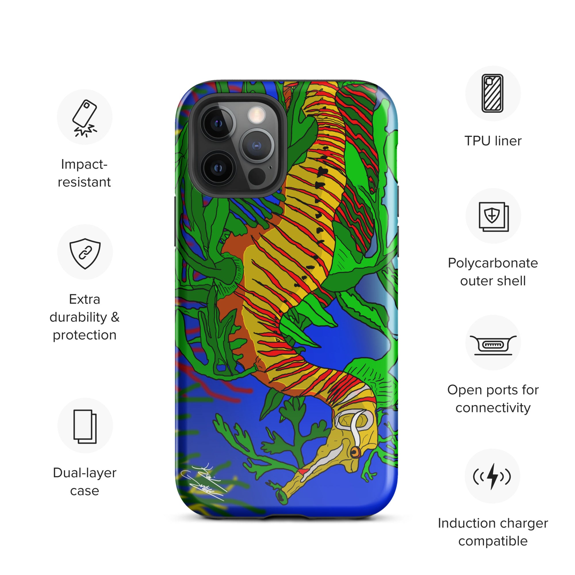 "Leafy Sea Dragon" By Kai Gentile iPhone Case