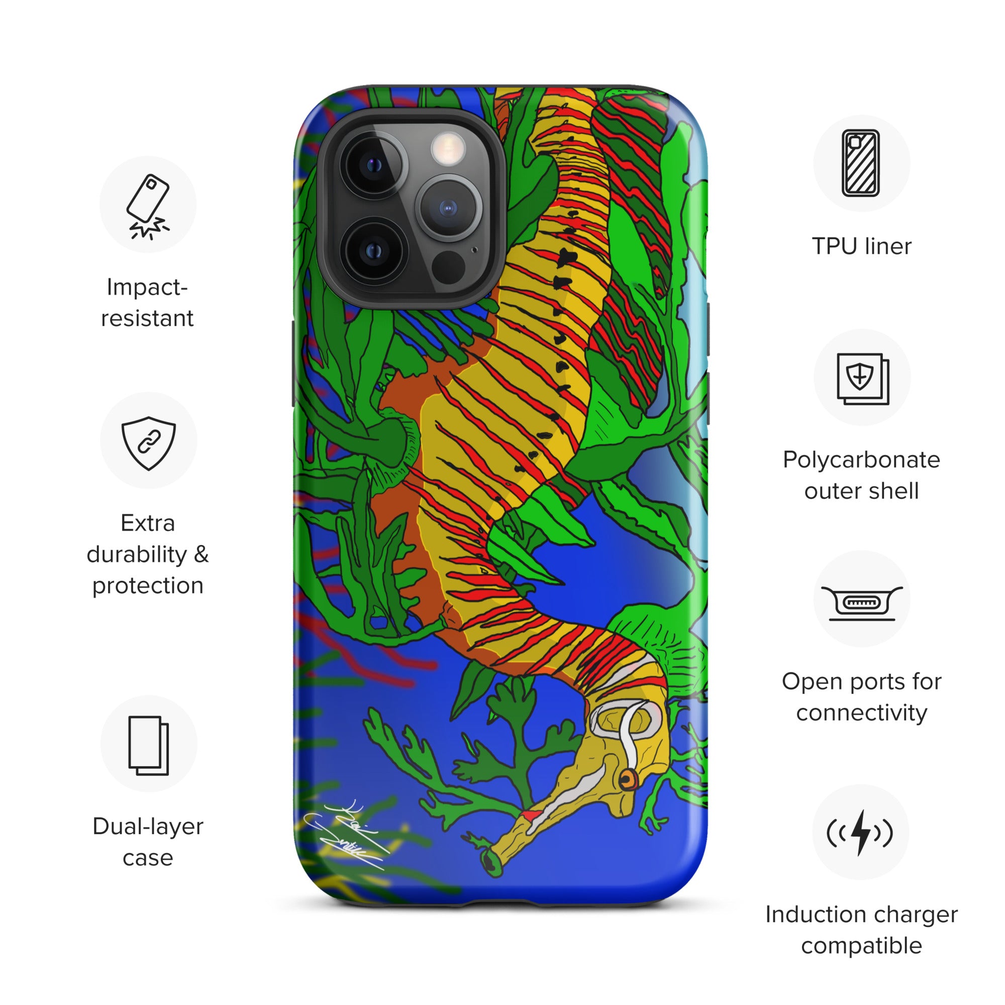 "Leafy Sea Dragon" By Kai Gentile iPhone Case