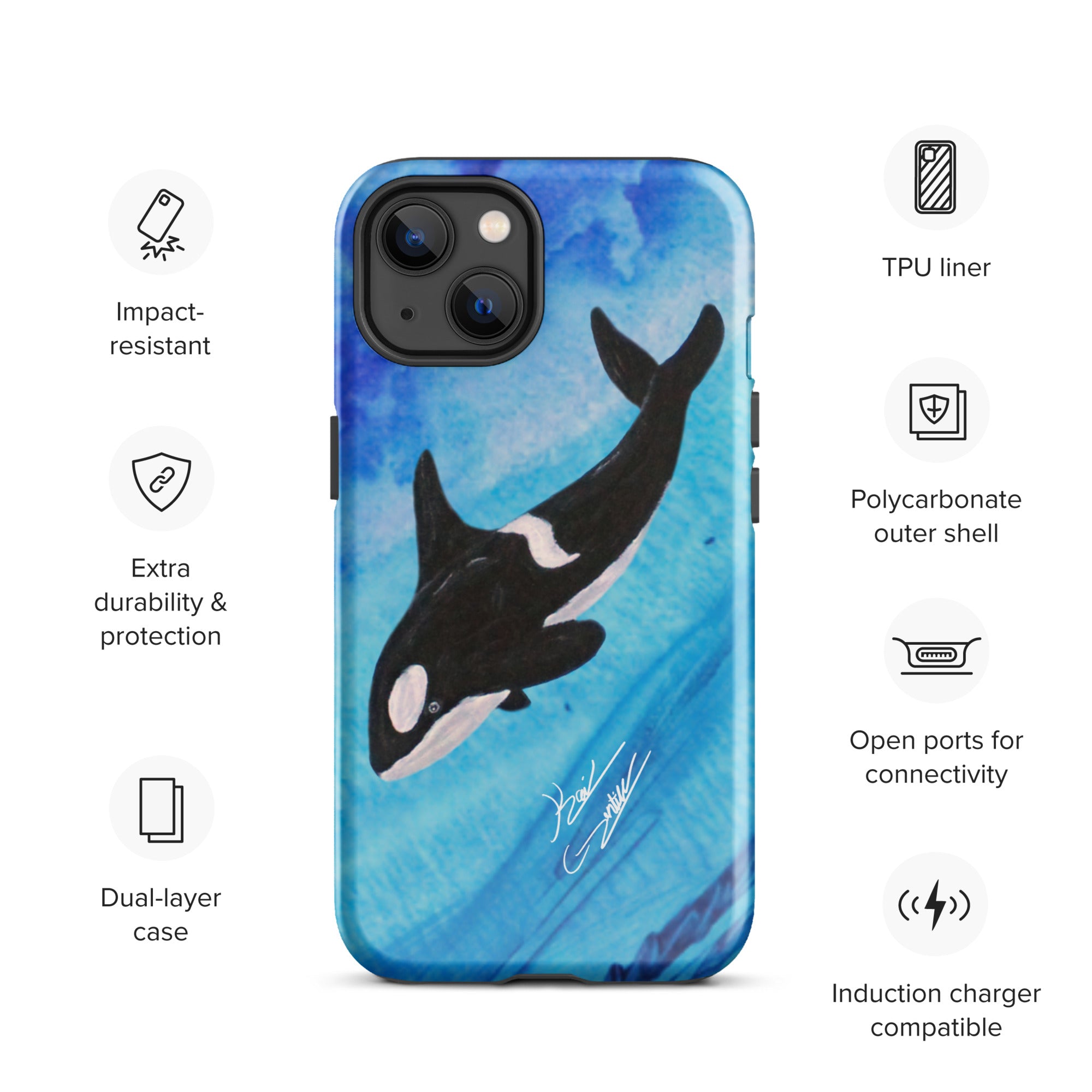 "Killer Whale" By Kai Gentile iPhone Case