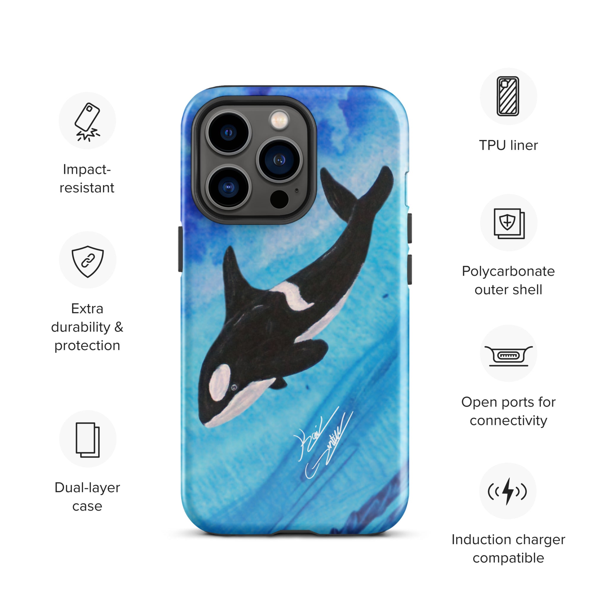 "Killer Whale" By Kai Gentile iPhone Case