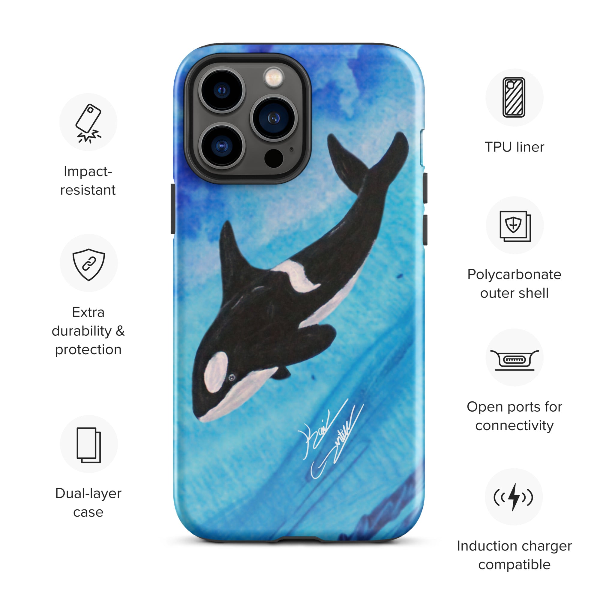 "Killer Whale" By Kai Gentile iPhone Case