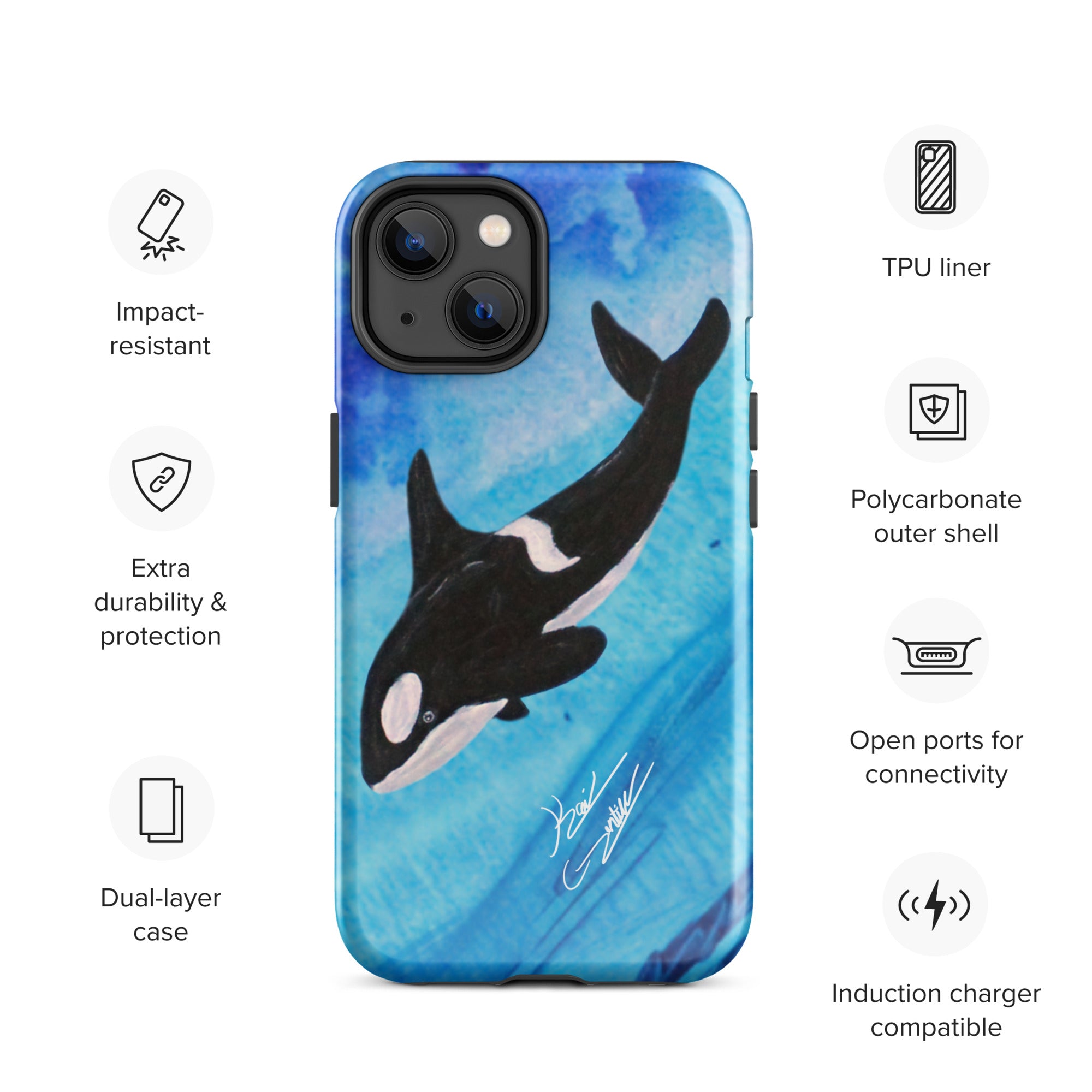 "Killer Whale" By Kai Gentile iPhone Case