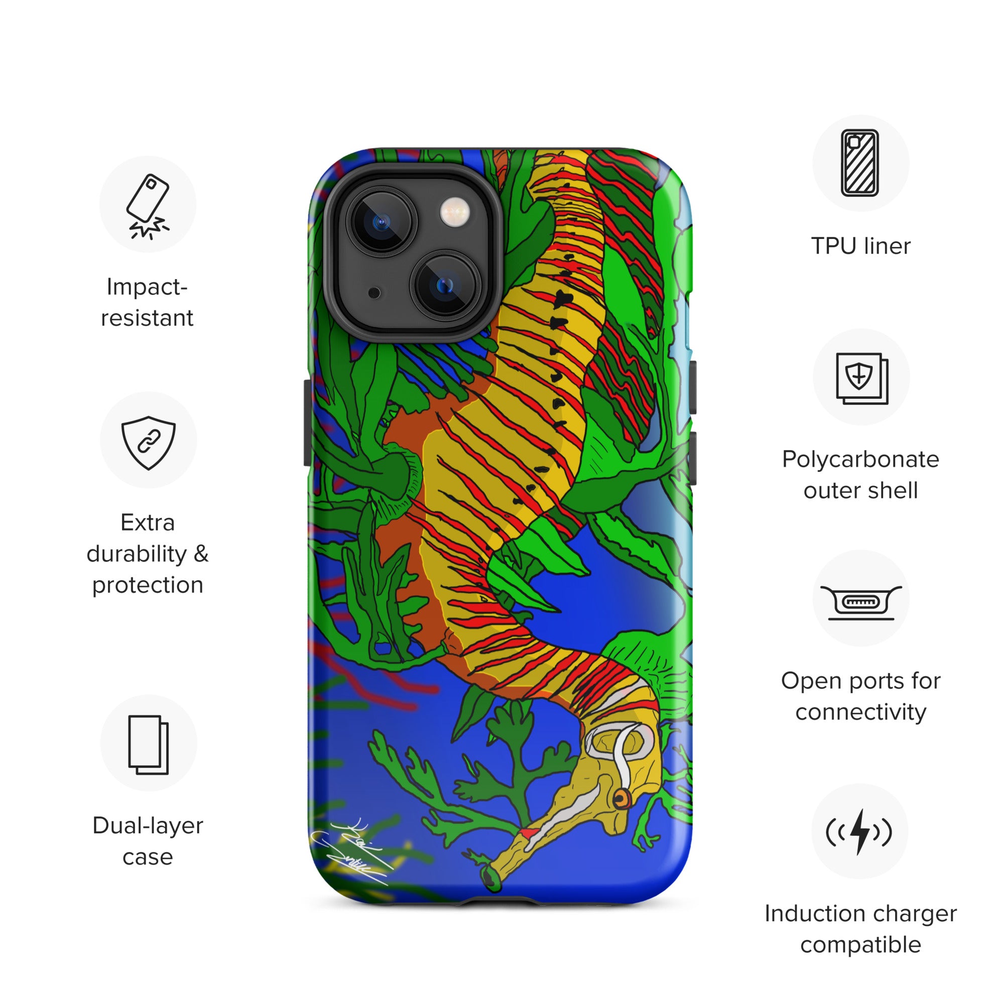 "Leafy Sea Dragon" By Kai Gentile iPhone Case