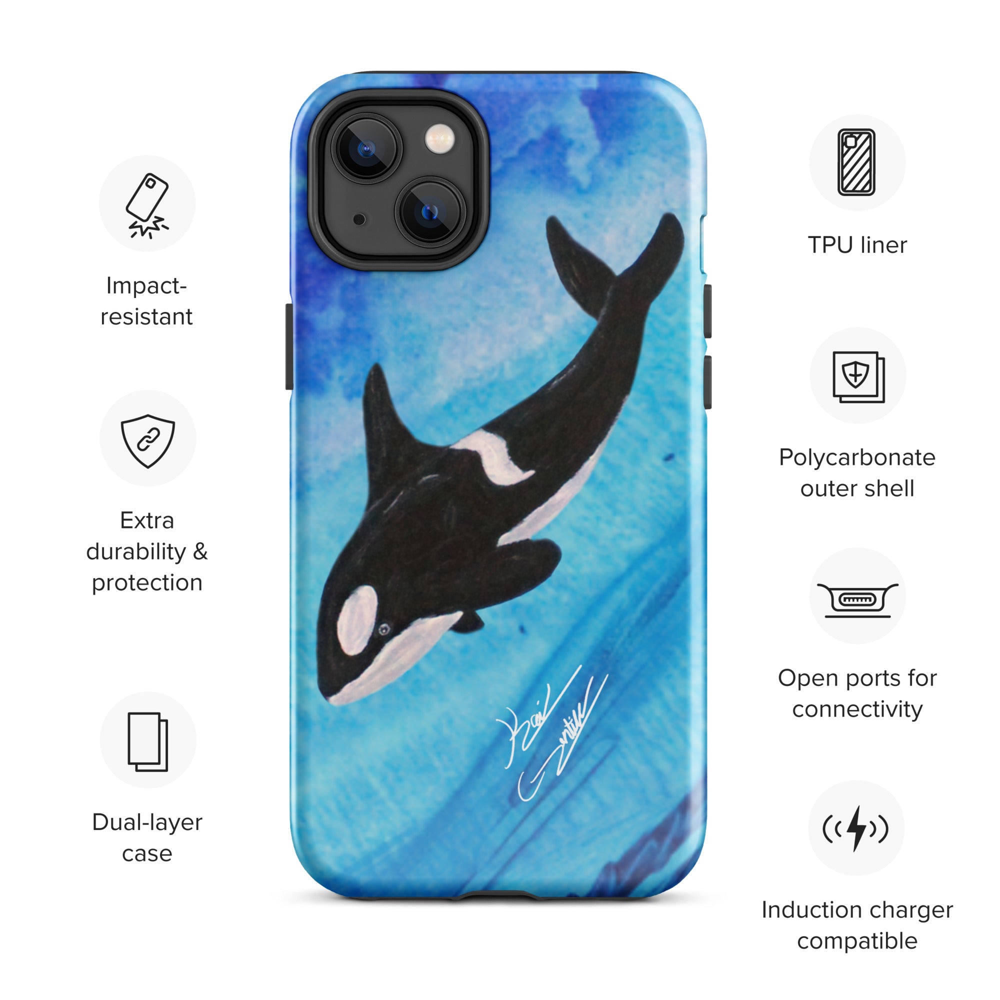 "Killer Whale" By Kai Gentile iPhone Case