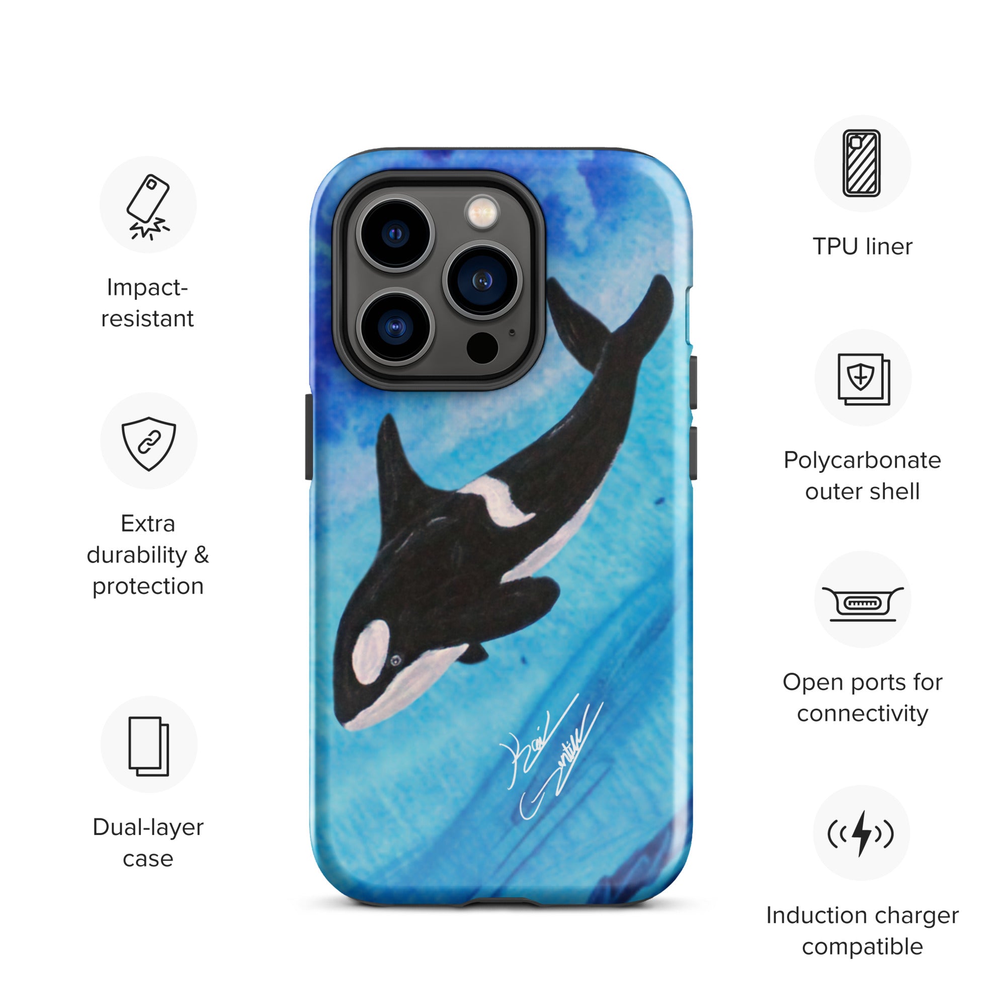 "Killer Whale" By Kai Gentile iPhone Case