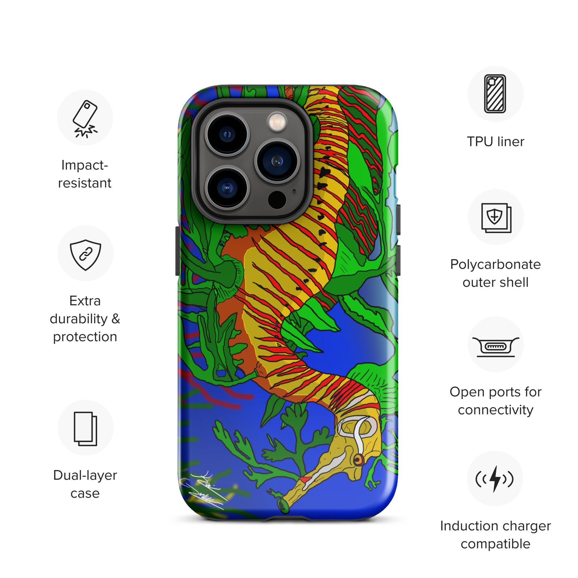 "Leafy Sea Dragon" By Kai Gentile iPhone Case