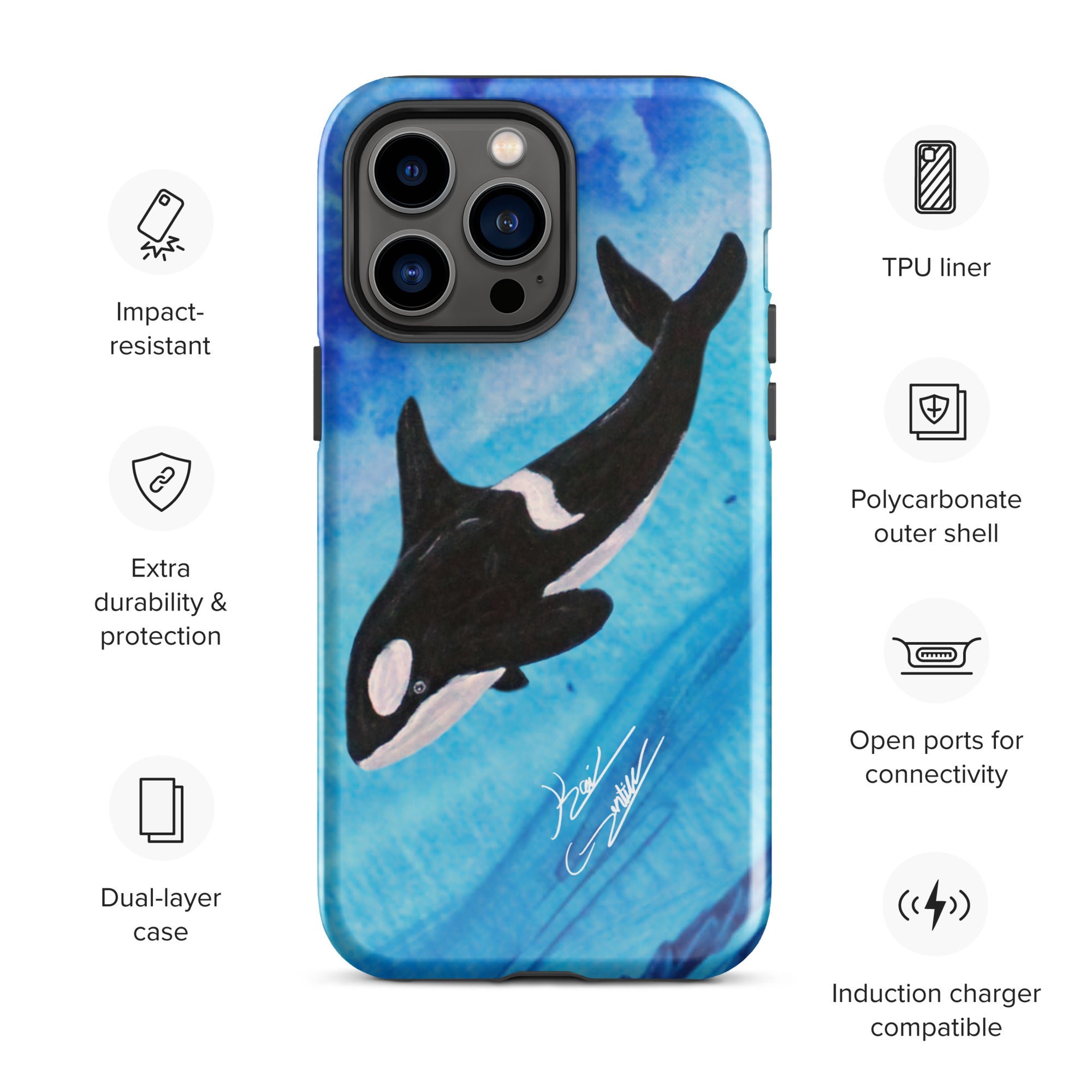 "Killer Whale" By Kai Gentile iPhone Case