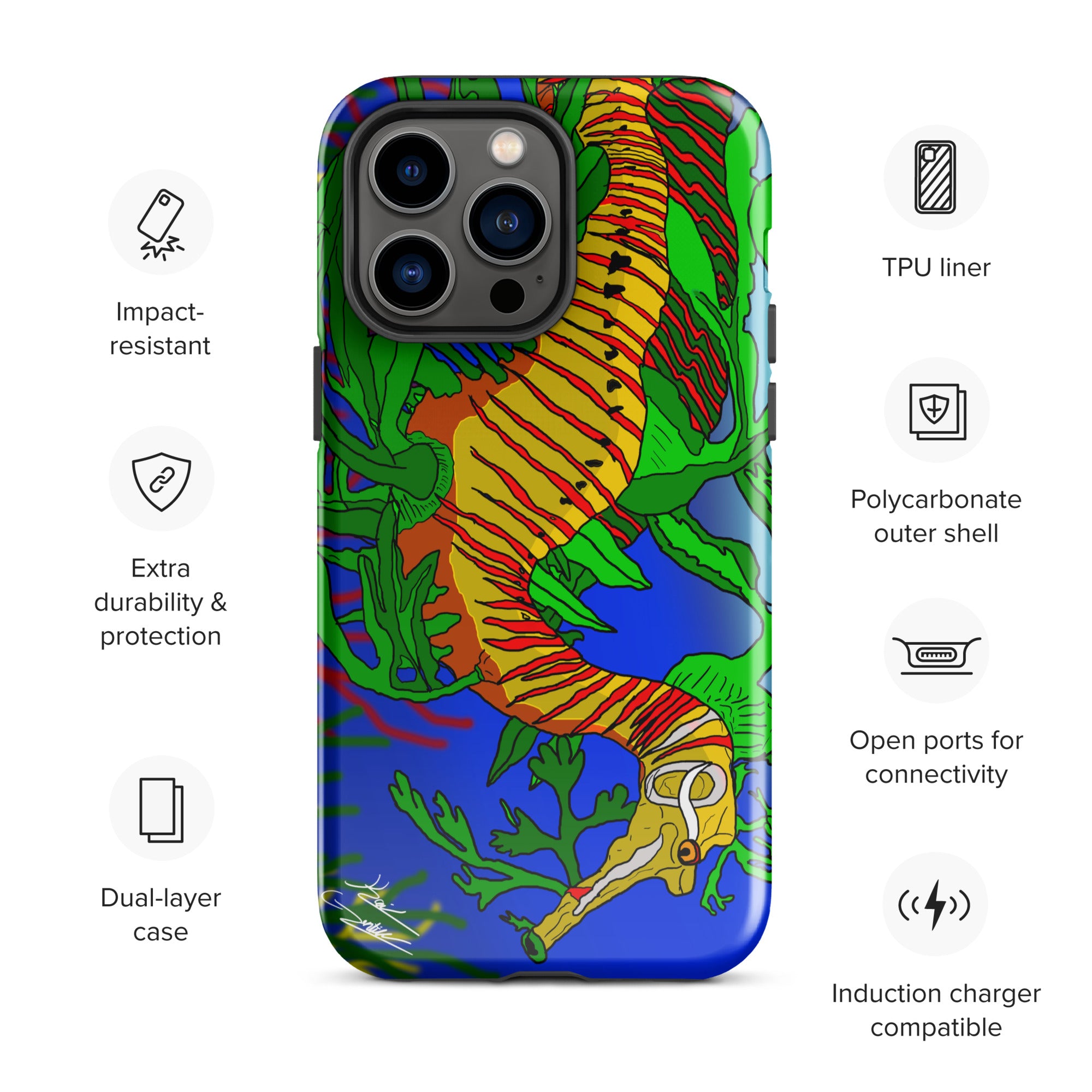 "Leafy Sea Dragon" By Kai Gentile iPhone Case