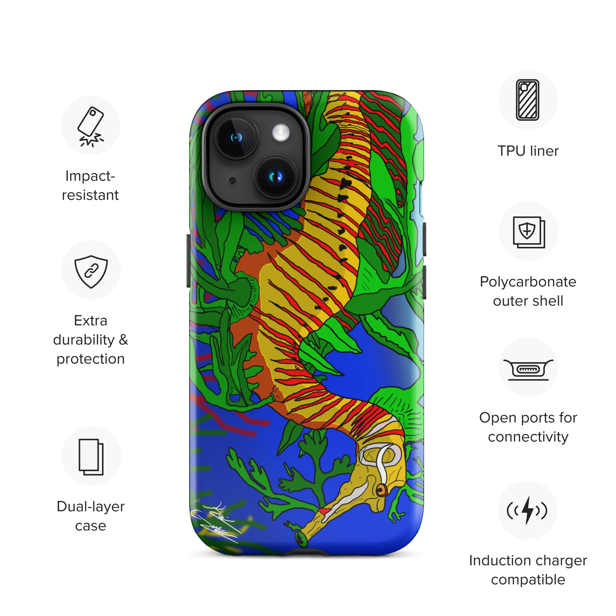 "Leafy Sea Dragon" By Kai Gentile iPhone Case