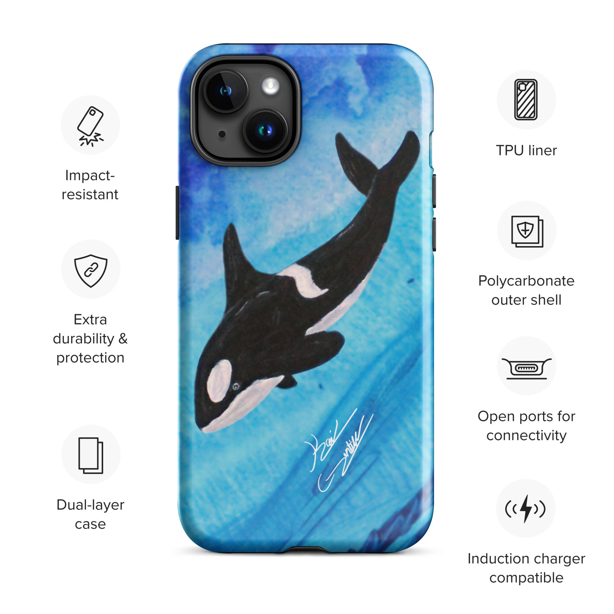 "Killer Whale" By Kai Gentile iPhone Case