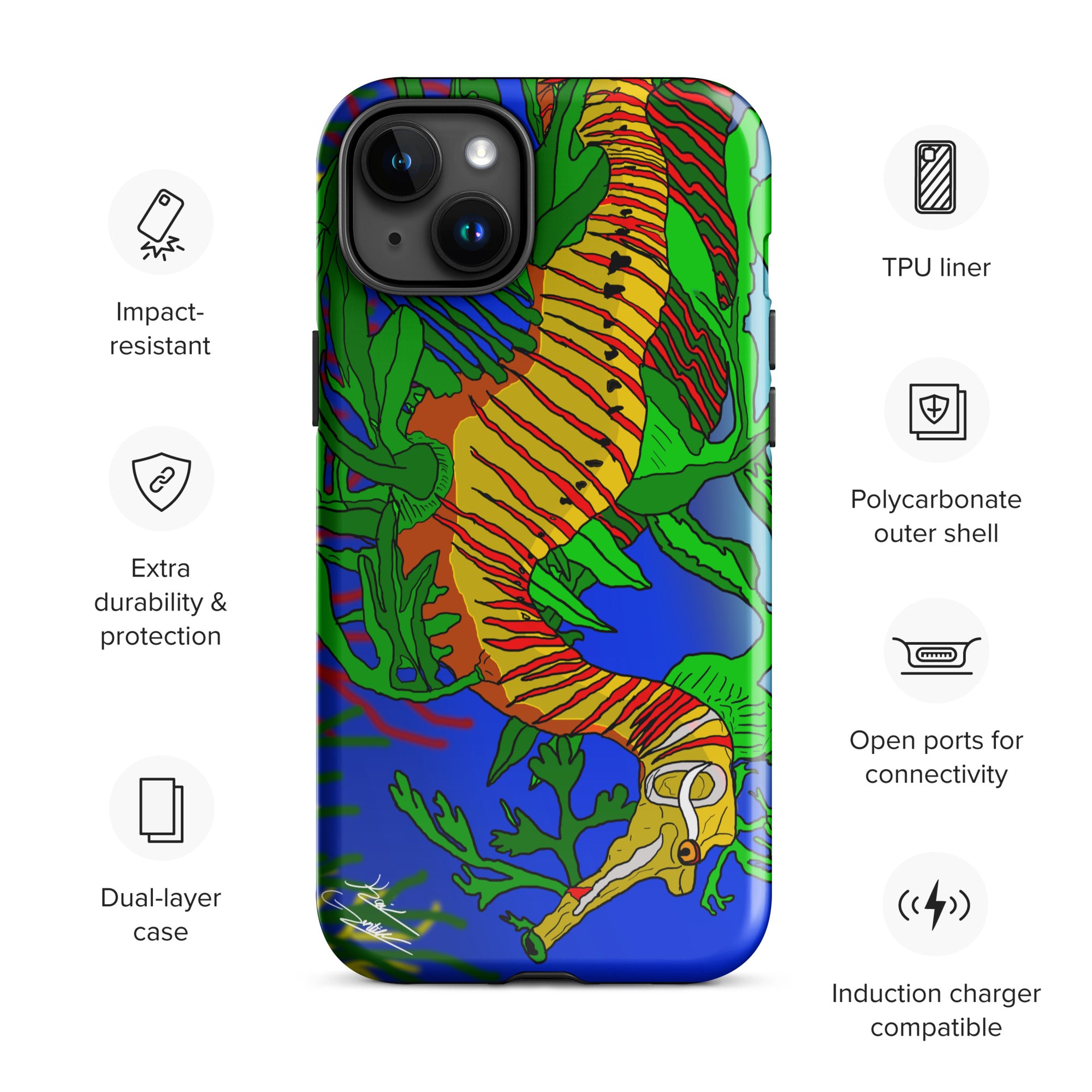 "Leafy Sea Dragon" By Kai Gentile iPhone Case