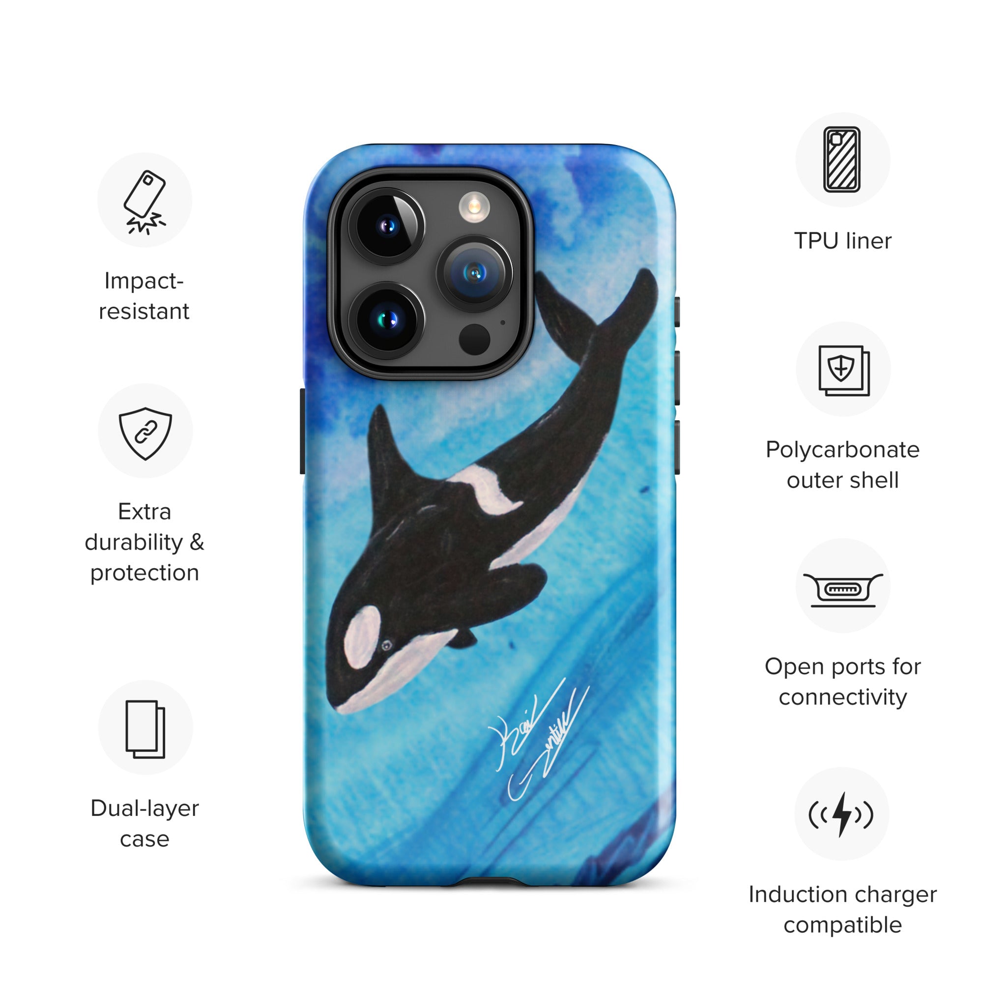 "Killer Whale" By Kai Gentile iPhone Case