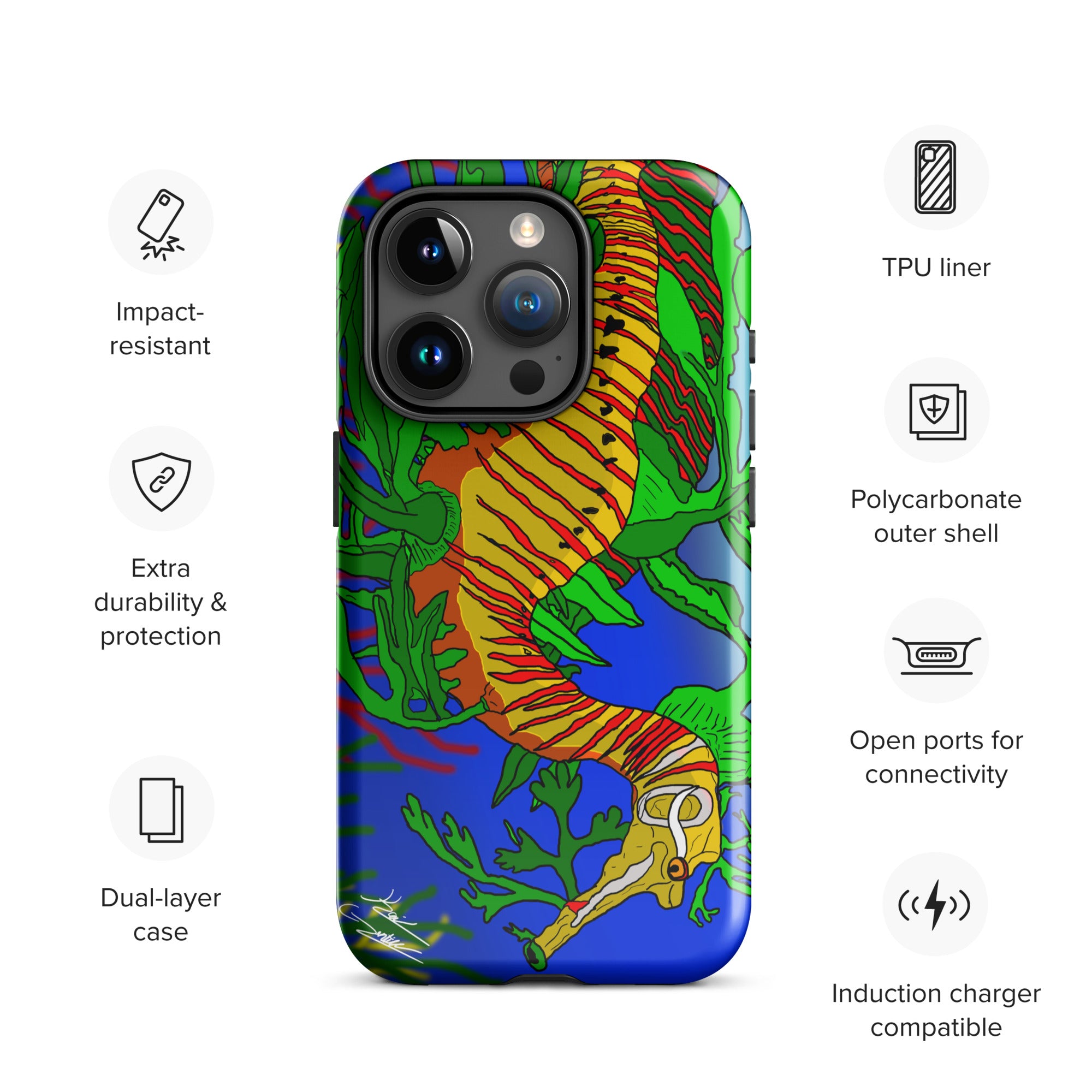 "Leafy Sea Dragon" By Kai Gentile iPhone Case